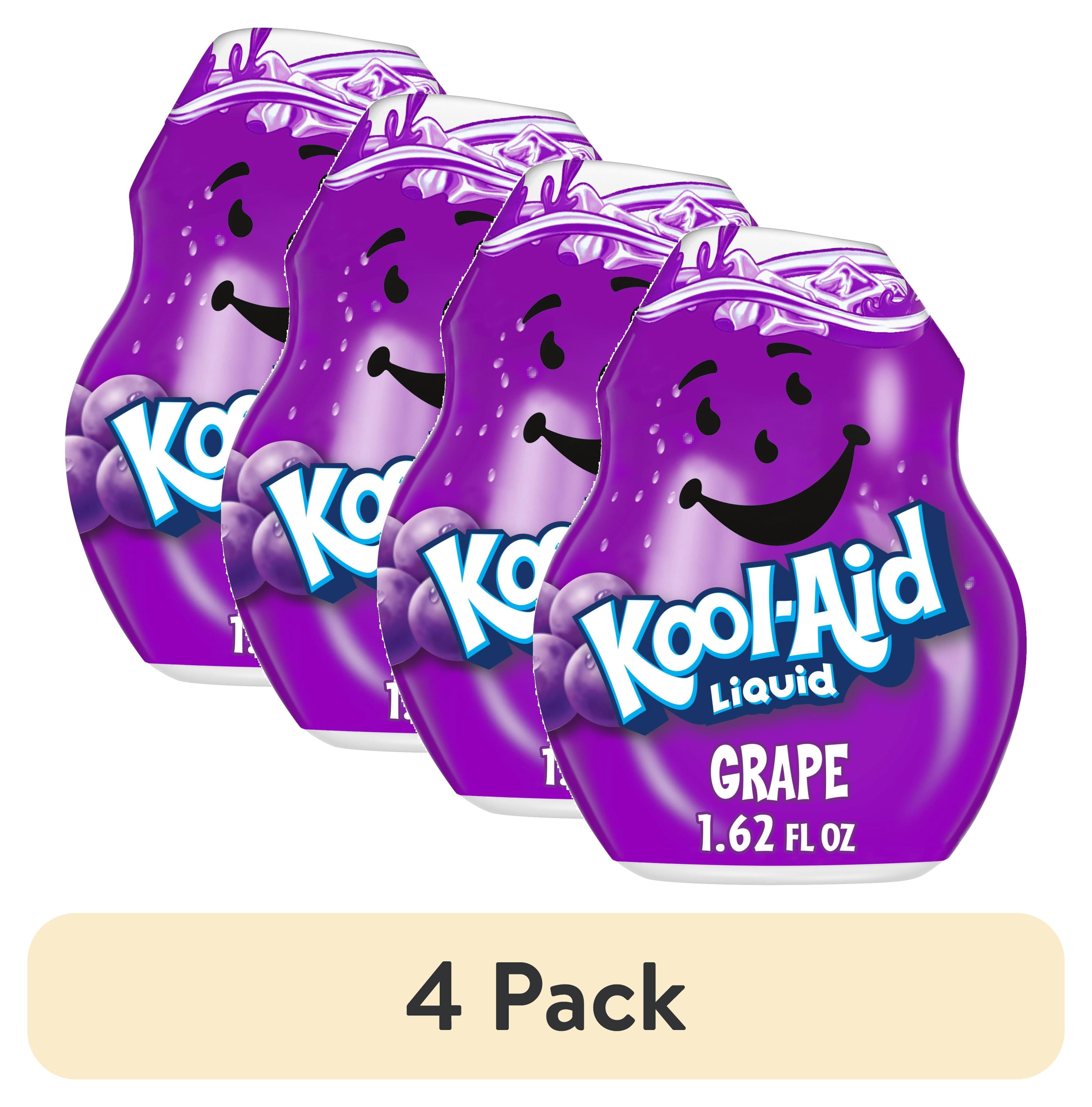 (4 pack) Kool-Aid Liquid Grape Artificially Flavored Soft Drink Mix, 1.62 fl oz Bottle