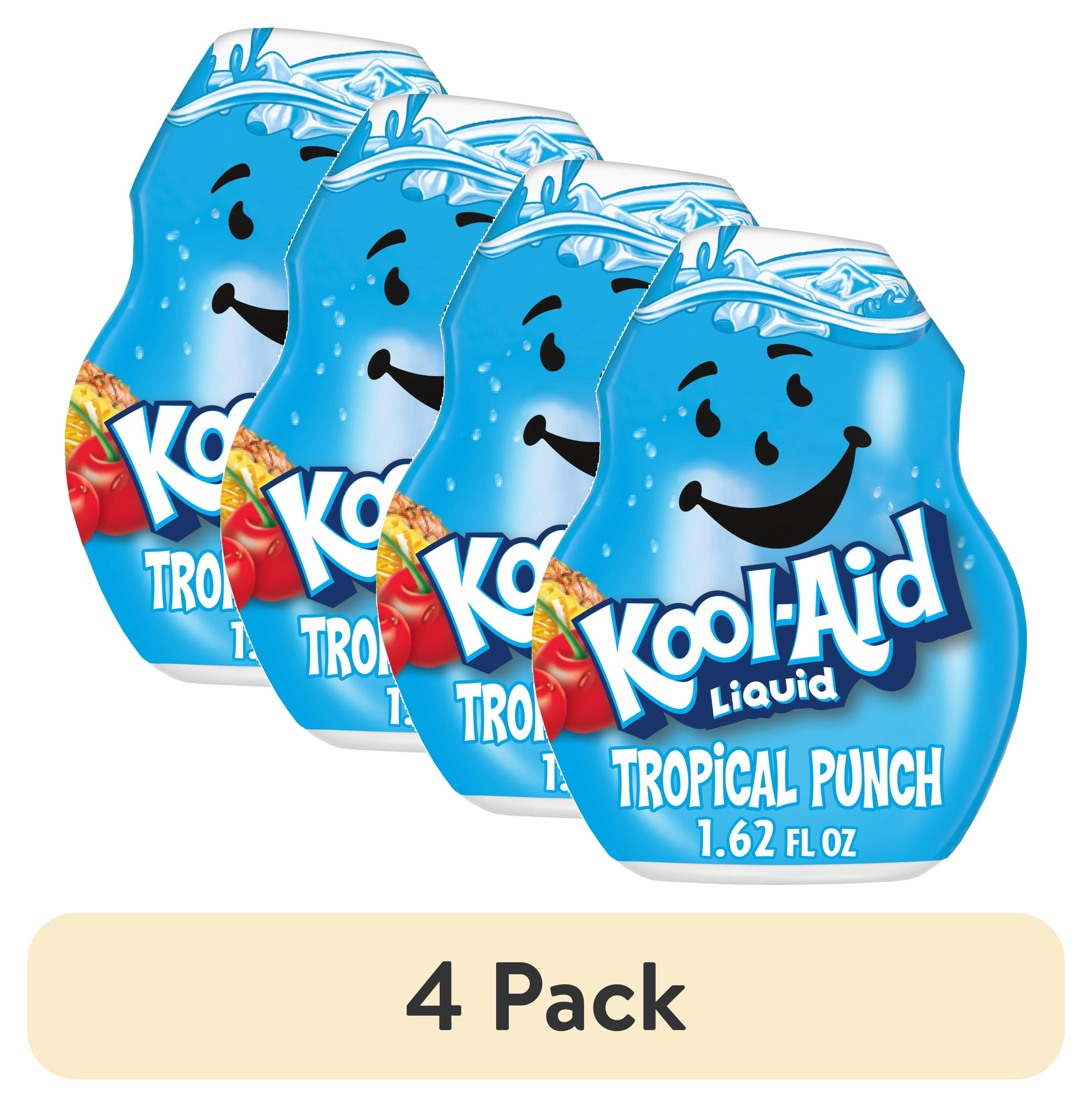 (4 pack) Kool-Aid Liquid Tropical Punch Naturally Flavored Soft Drink Mix, 1.62 fl oz Bottle