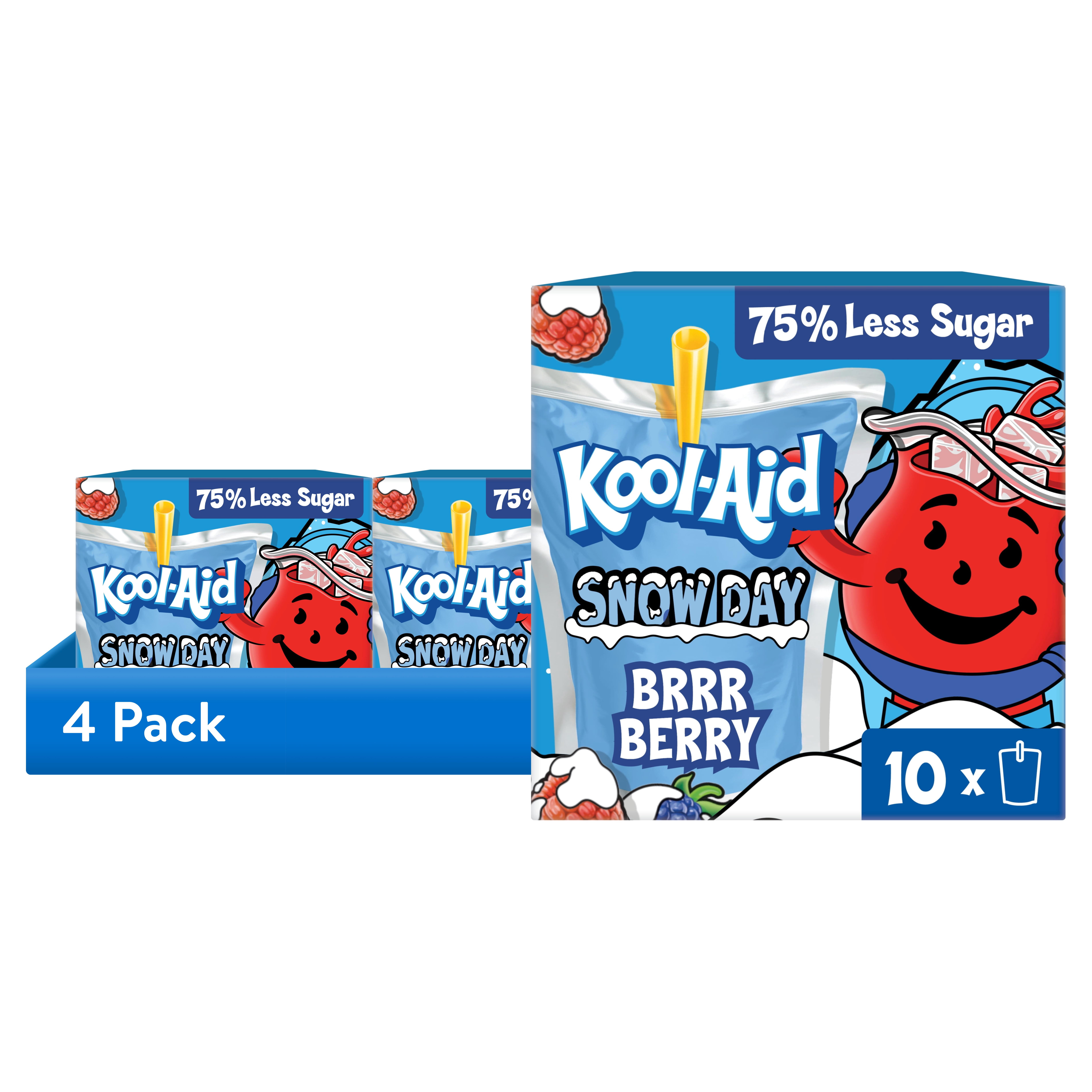 4 pack) Kool-Aid Snow Day Artificially Flavored Drink, 10 Pouches