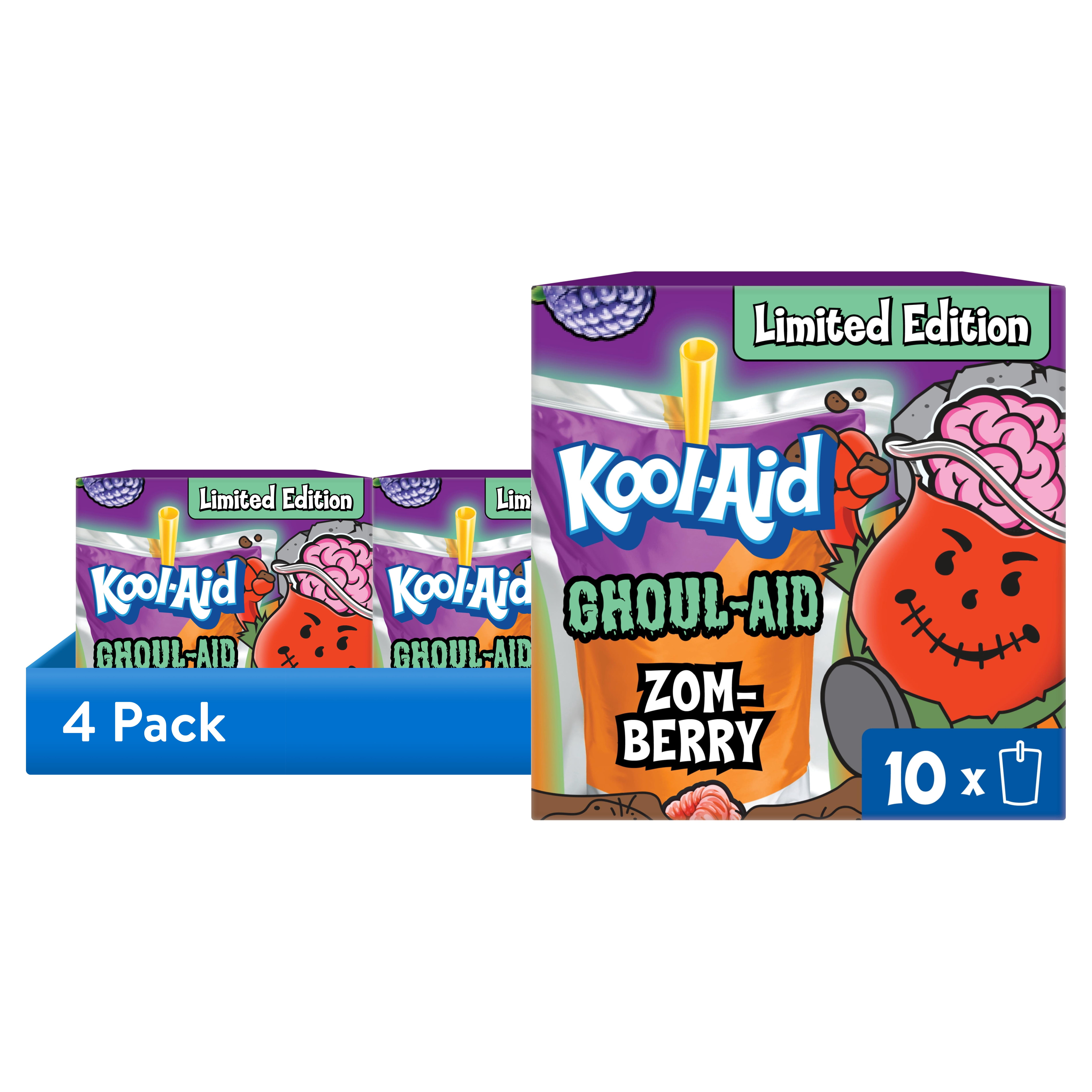 4 pack) Kool-Aid Ghoul-Aid Artificially Flavored Drink, 10 Pouches