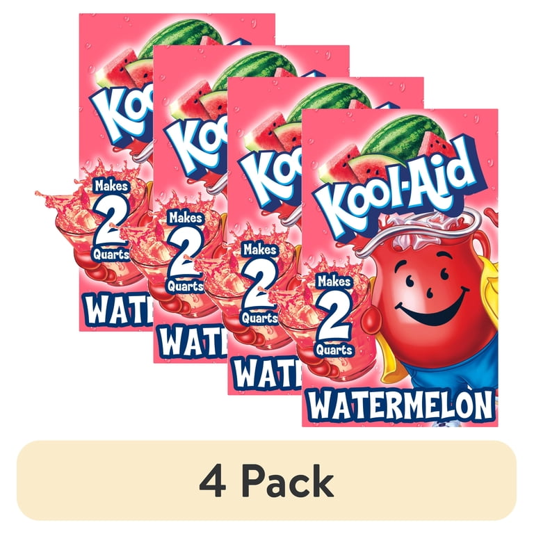 4 pack) Kool-Aid Unsweetened Watermelon Powdered Soft Drink Mix
