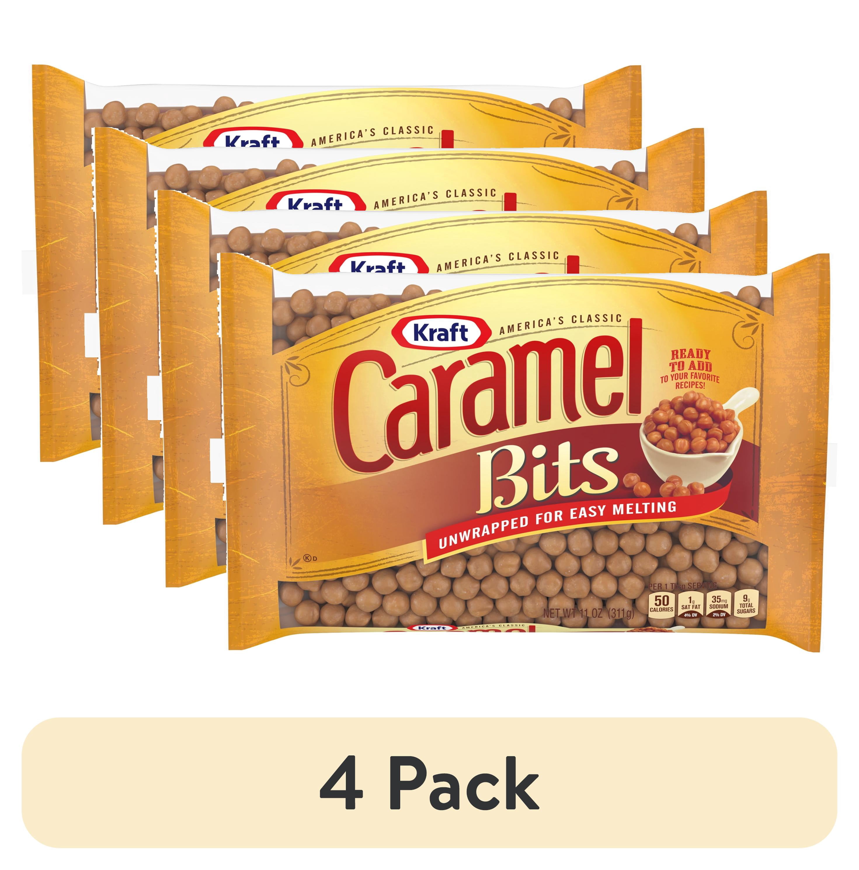 (4 pack) Kraft America's Classic Unwrapped Candy Caramel Bits for Easy Melting, 11 oz Bag