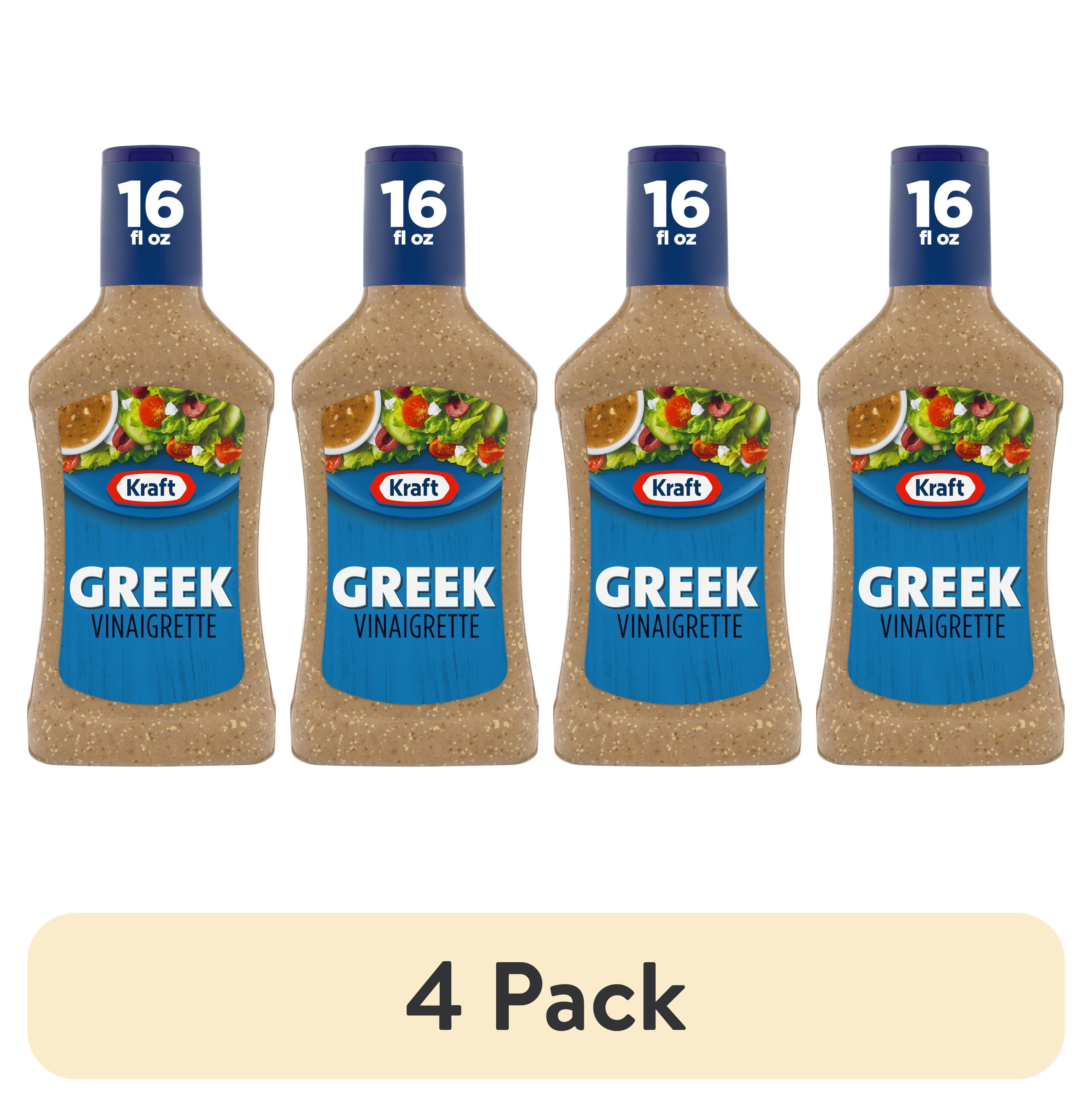 (4 pack) Kraft Greek Vinaigrette, 16 fl oz Bottle