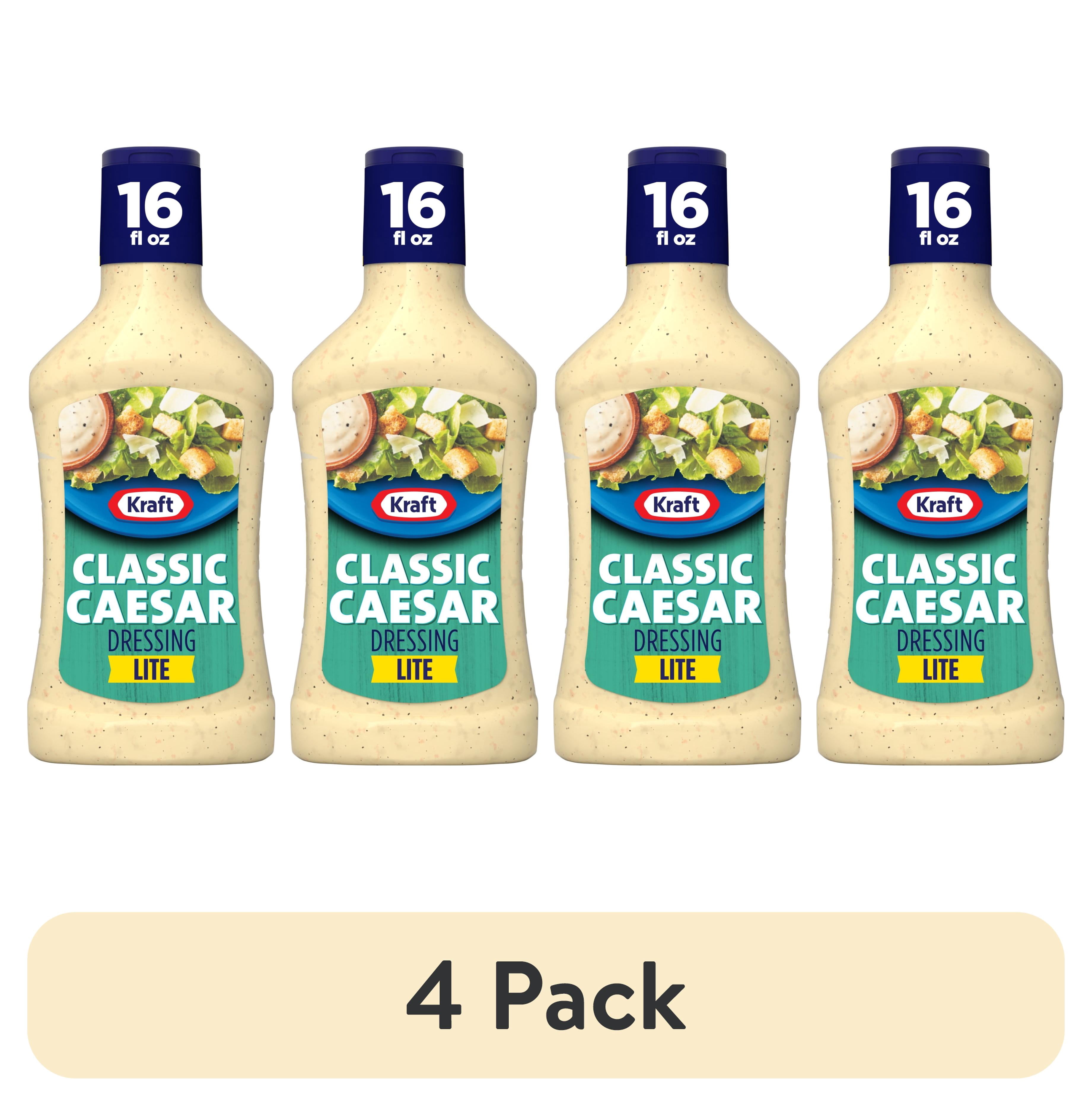 6 pack) Kraft Lite Classic Caesar Dressing, 16 fl oz Bottle