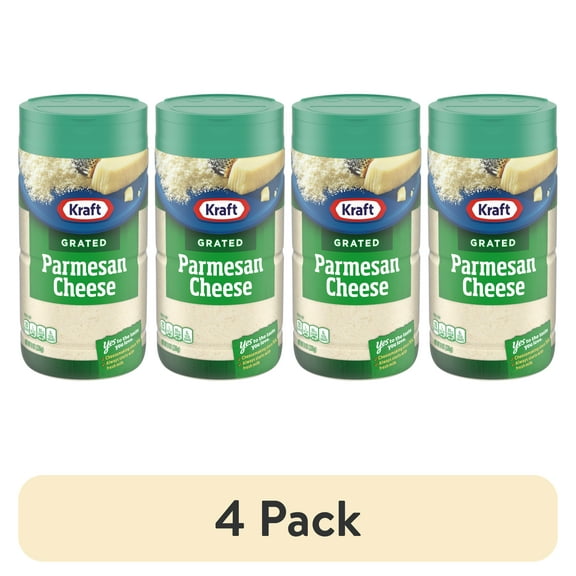 (4 pack) Kraft Parmesan Grated Cheese, 8 oz Shaker