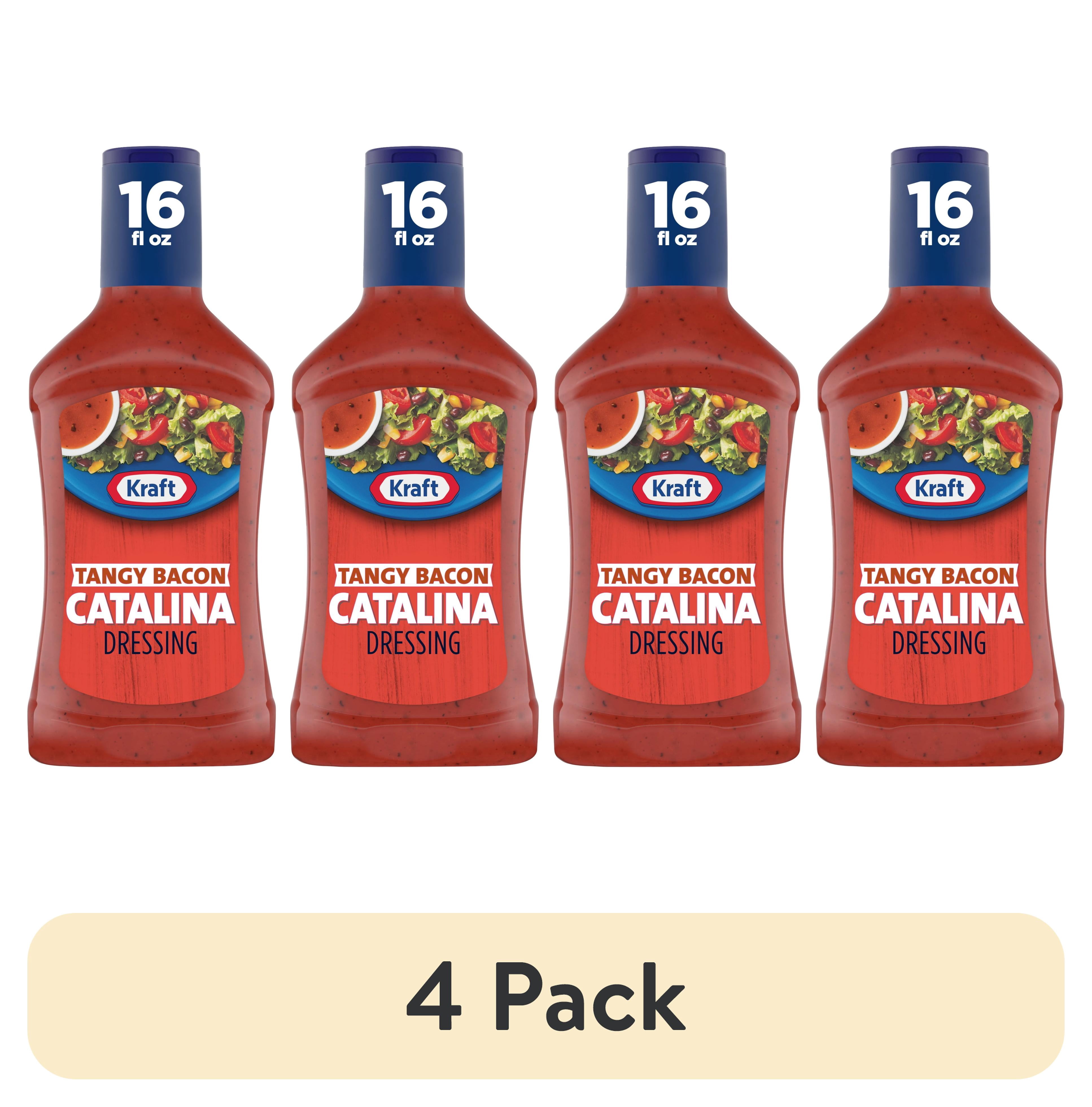 (4 pack) Kraft Tangy Bacon Catalina Dressing, 16 fl oz Bottle