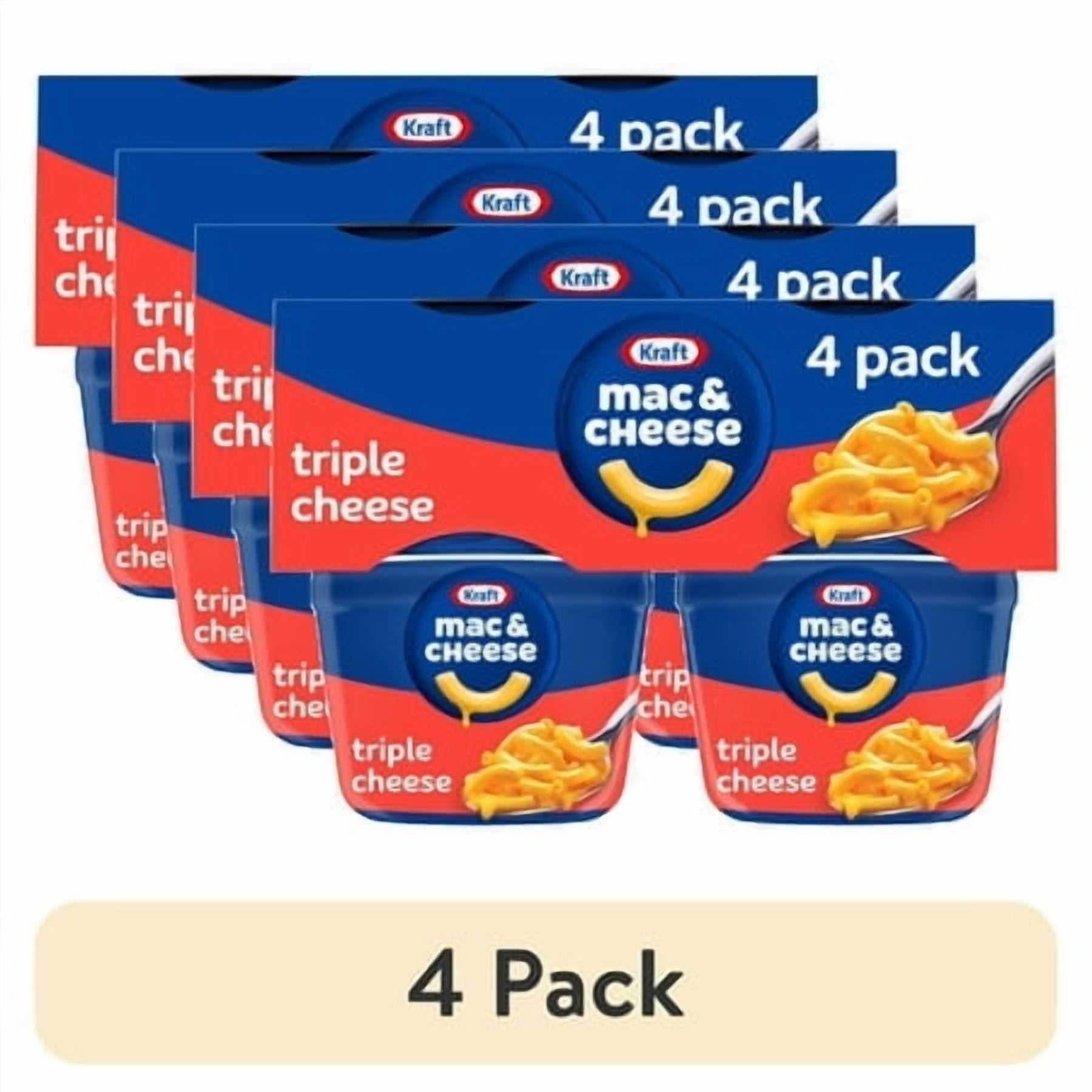 4 pack) Kraft Mac and Cheese, 4 Cups, for Easy Dinner or Dinner