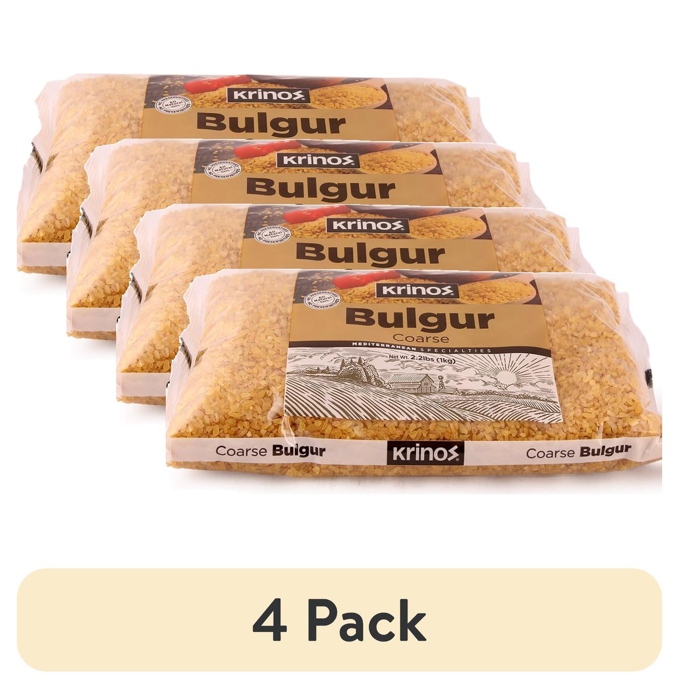 (4 pack) Krinos Coarse Bulgur Whole Grain Mediterranean 2.2lbs