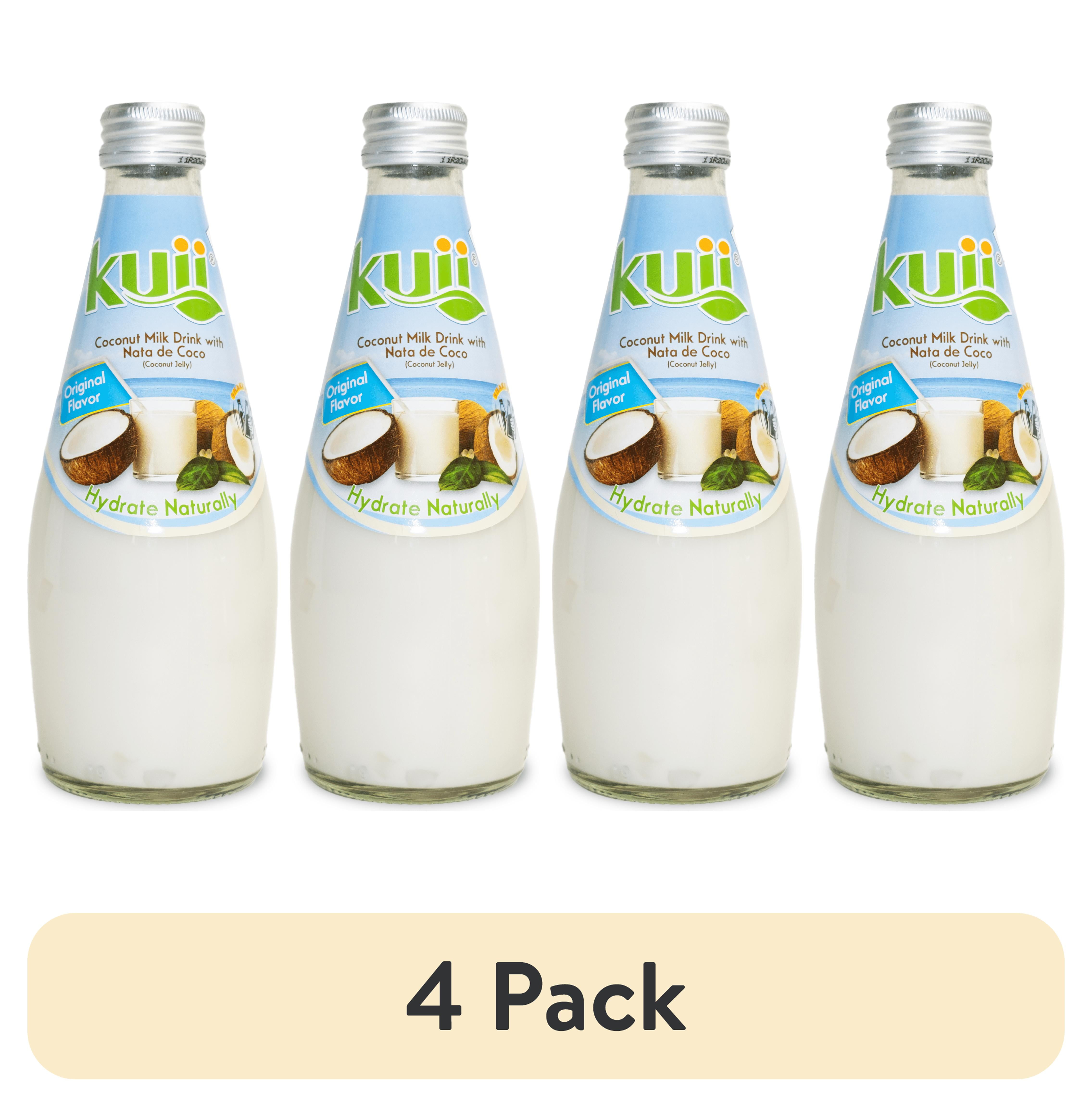 (4 pack) Kuii Drinks Coconut Milk with Nata de Coco, Original, 290mL