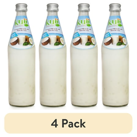 (4 pack) Kuii Drinks Coconut Milk with Nata de Coco, Original, 485mL