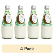 (4 pack) Kuii Drinks Coconut Milk with Nata de Coco, Original - No Sugar Added, 290mL