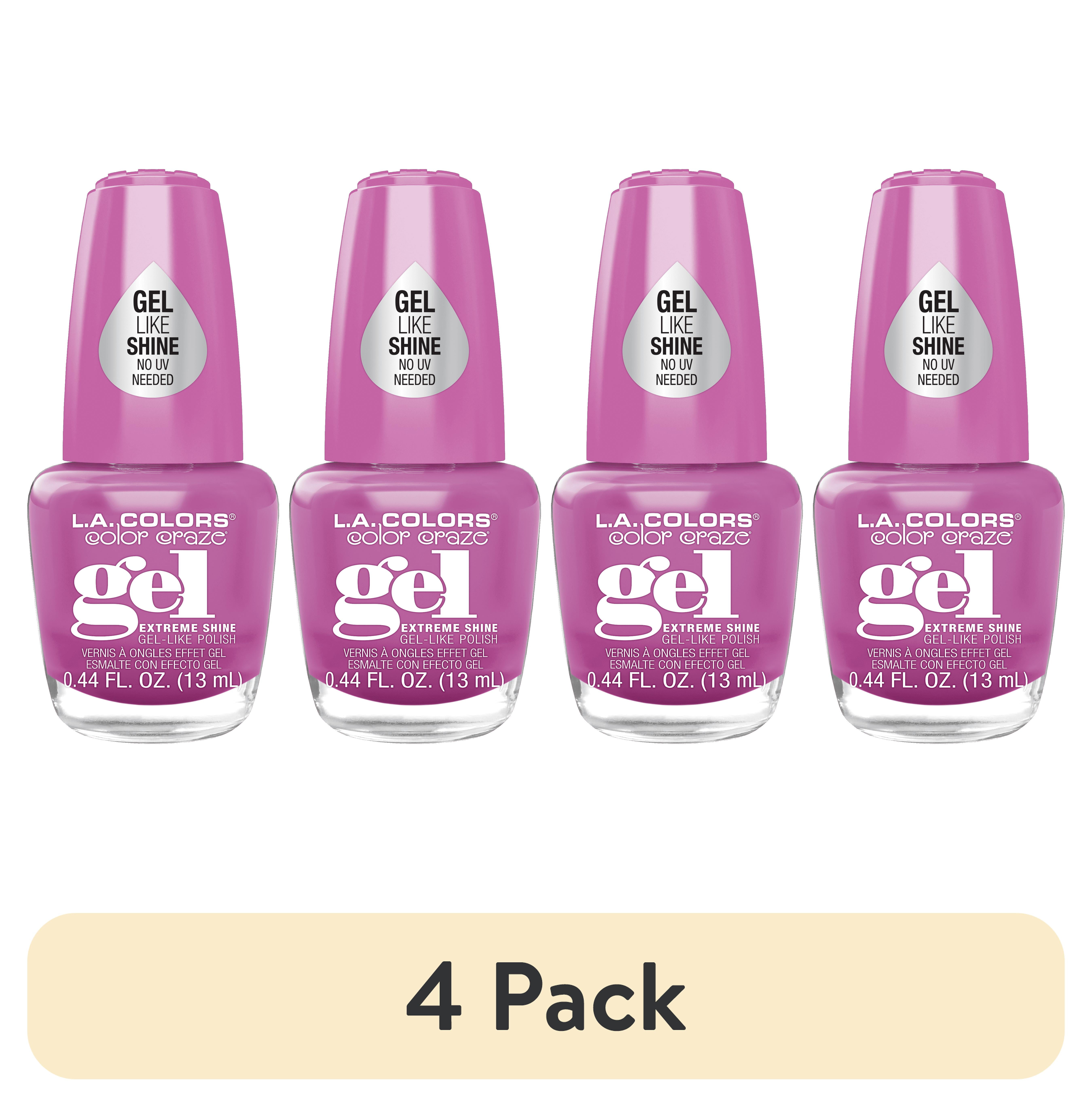 (4 pack) L.A. COLORS Gel Like Shine Nail Polish, My Jam, 0.44 fl oz