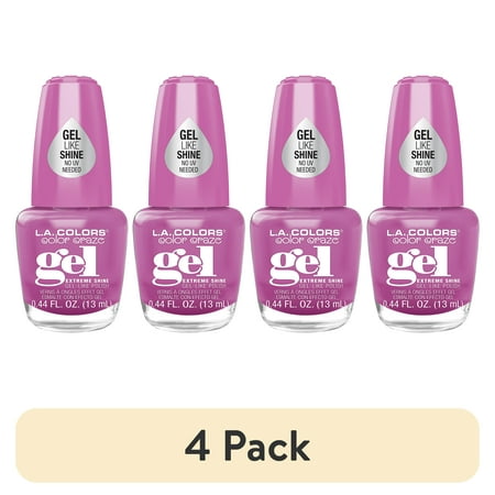 (4 pack) L.A. COLORS Gel Like Shine Nail Polish, My Jam, 0.44 fl oz