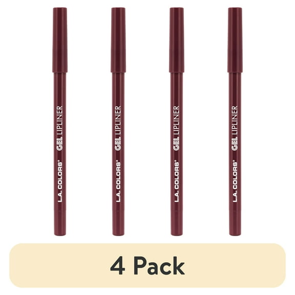 (4 pack) L.A. COLORS Smudge-proof & Long Wearing Gel Lip Liner Figgy, 0.05 fl oz