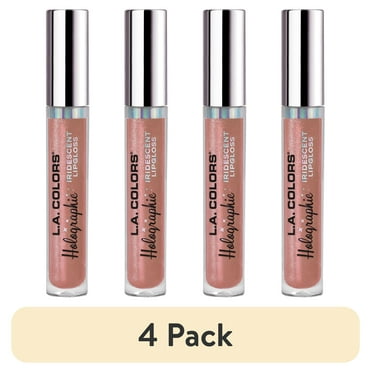(4 pack) L.A. COLORS Moisturizing High Shine Holographic Shimmer Lip-gloss, Heavenly