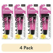 4 pack L.A. COLORS Sheer Pink Nourishing & Hydrating Glossy Lip Plumper, Clearly Pink, 0.30 fl oz