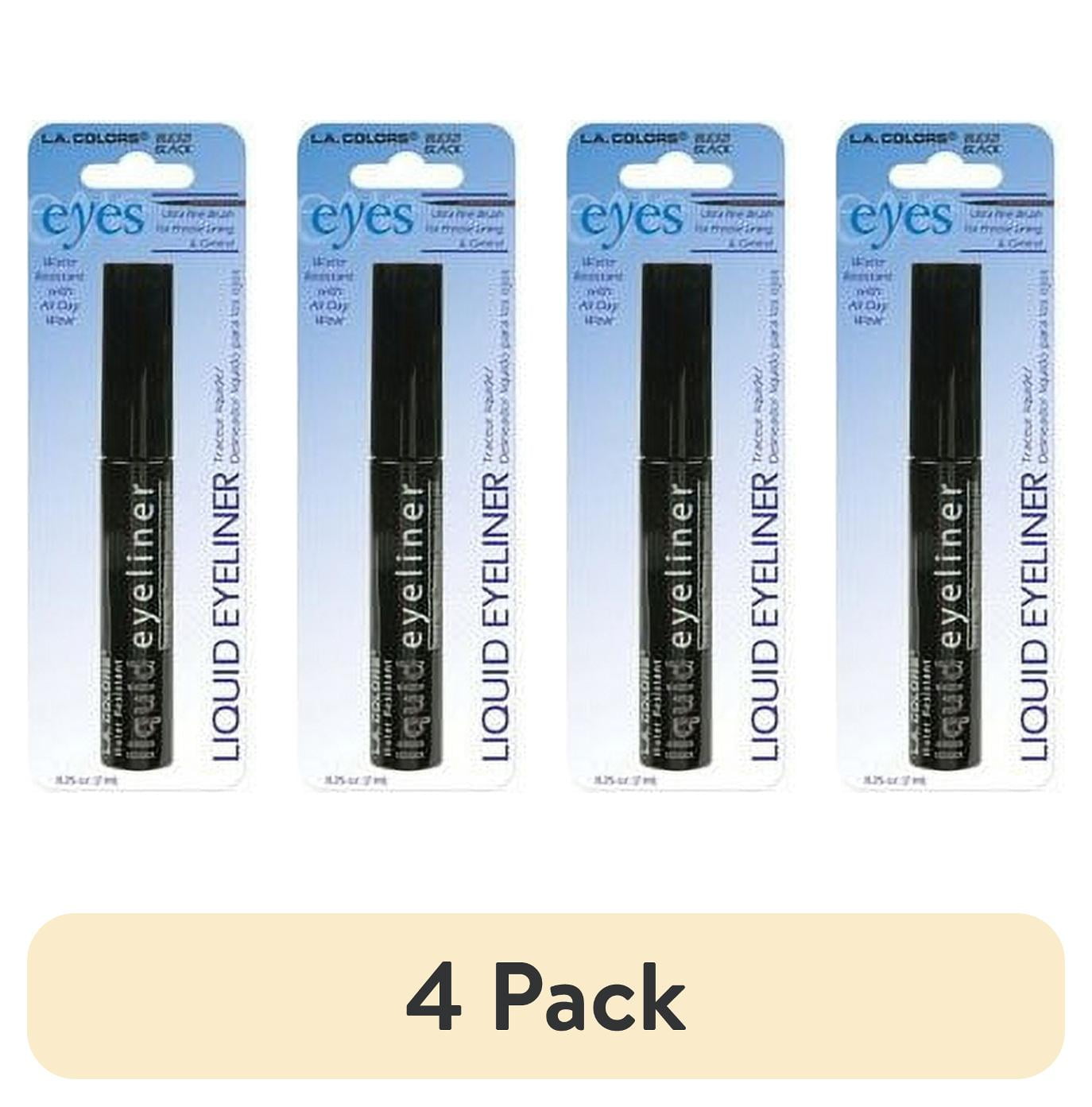 (4 pack) L.A. COLORS Thin Tip, Smudge-Proof Matte Black Liquid Eyeliner, Black, 0.22 fl oz