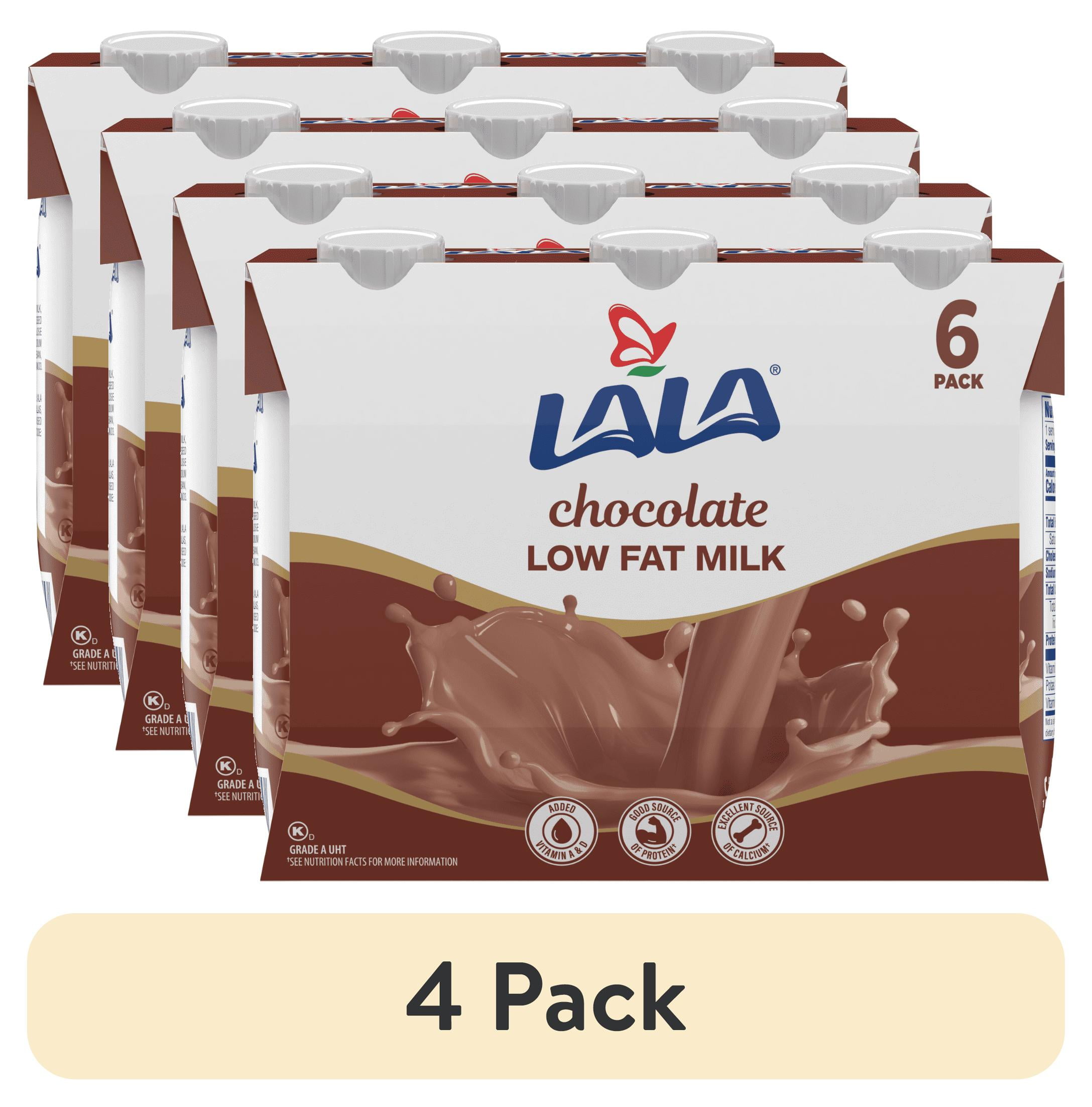 4 pack) LALA Low Fat Shelf-Stable Milk Drink, Chocolate, 8.25 oz