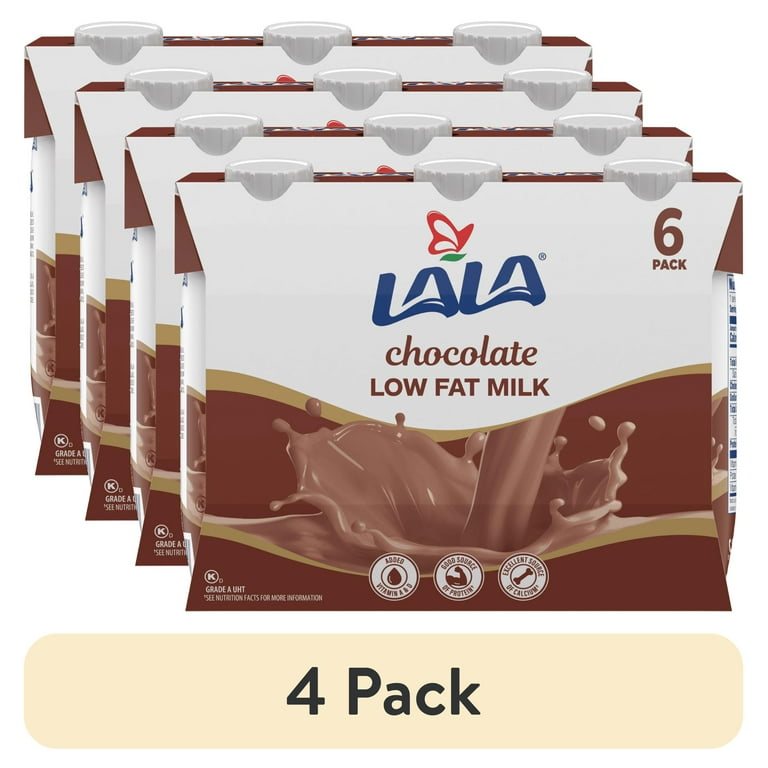 4 pack) LALA Low Fat Shelf-Stable Milk Drink, Chocolate, 8.25 oz