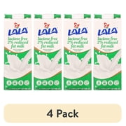(4 pack) LALA Ultra-Pasteurized Lactose Free Reduced Fat Milk, 32-oz