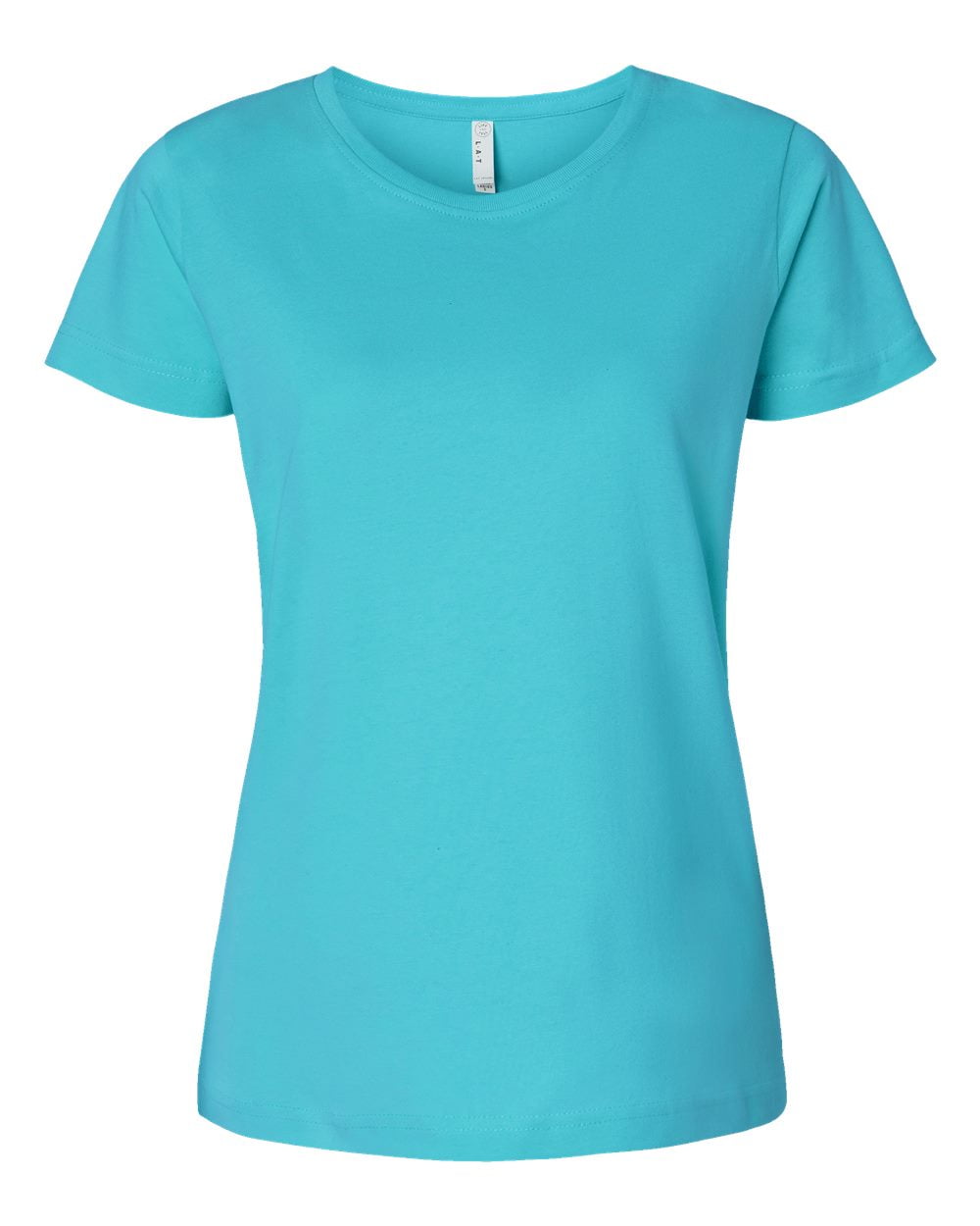(4 pack) LAT Women 100% Cotton Jersey Crew Neck Short Sleeve Tee (3516 ...