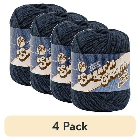 (4 pack) LILY SUGAR?N CREAM THE ORIGINAL YARN(71G/2.5OZ) , INDIGO