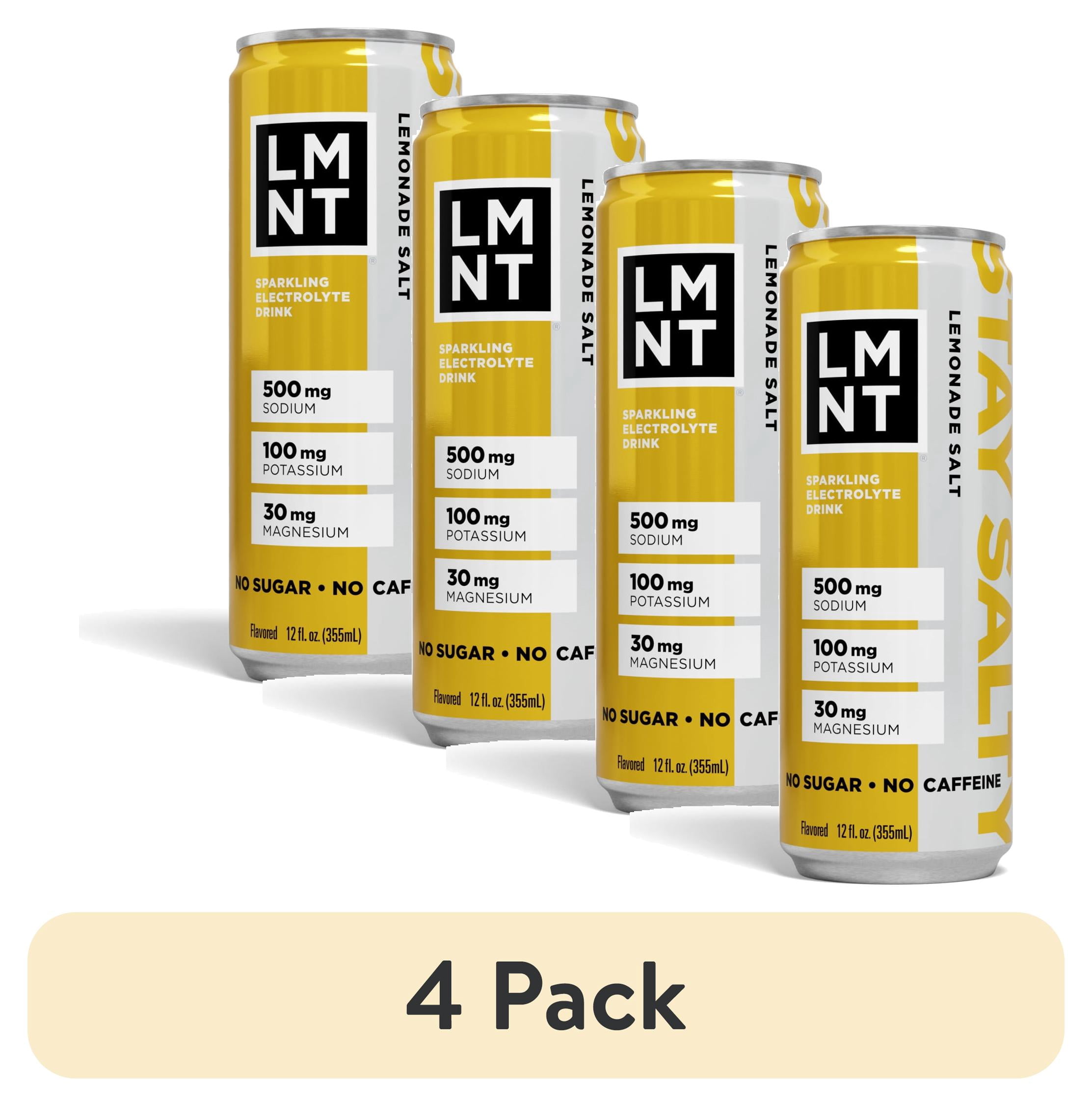 (4 pack) LMNT Sparkling Electrolyte Drink - Lemonade Salt - 12 fl oz, Can