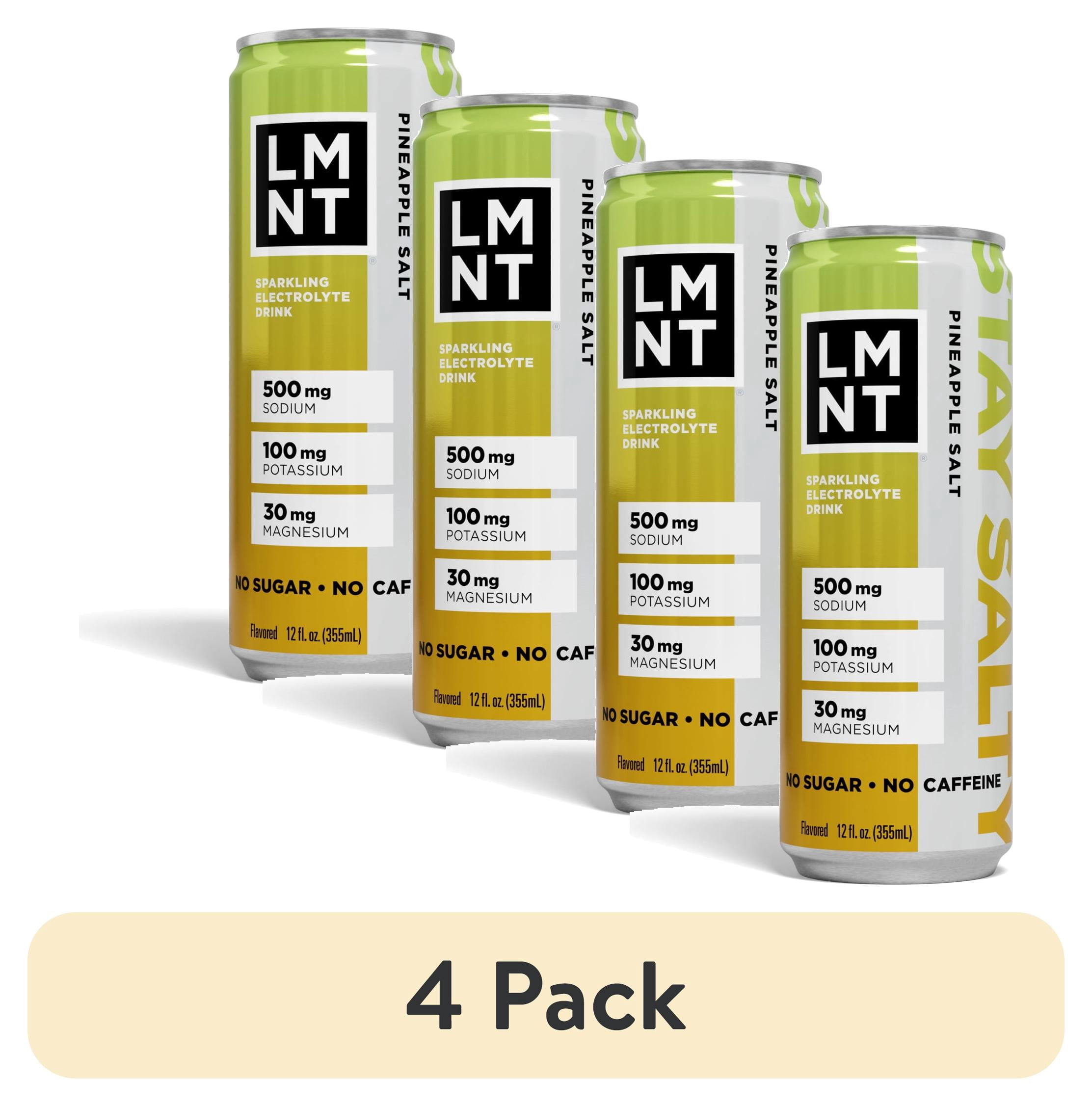 (4 pack) LMNT Sparkling Electrolyte Drink - Pineapple Salt - 12 fl oz, Can