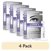 4 pack LUMIFY Preservative Free Redness Reliever Eye Drops, For Whiter and Brighter Looking Eyes, 20 Single Use Vials