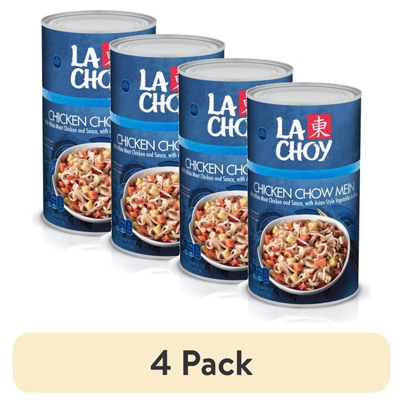 (4 pack) La Choy Chicken Chow Mein, White Meat Chicken and Vegetables in Sauce, 42 oz