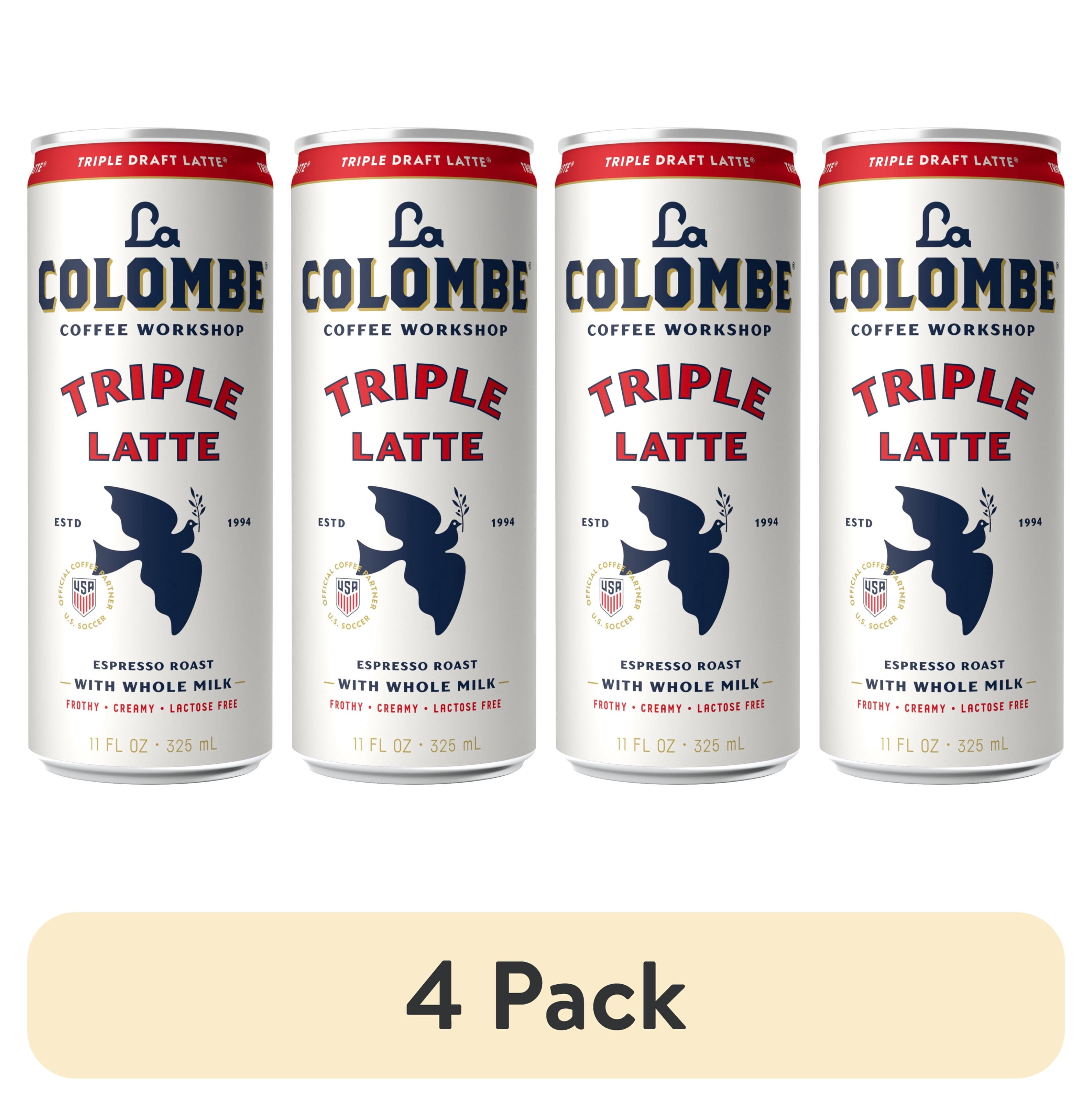 (4 pack) La Colombe Triple Draft Latte Cold Brew Ready-to-Drink Coffee, 11 fl oz, Can