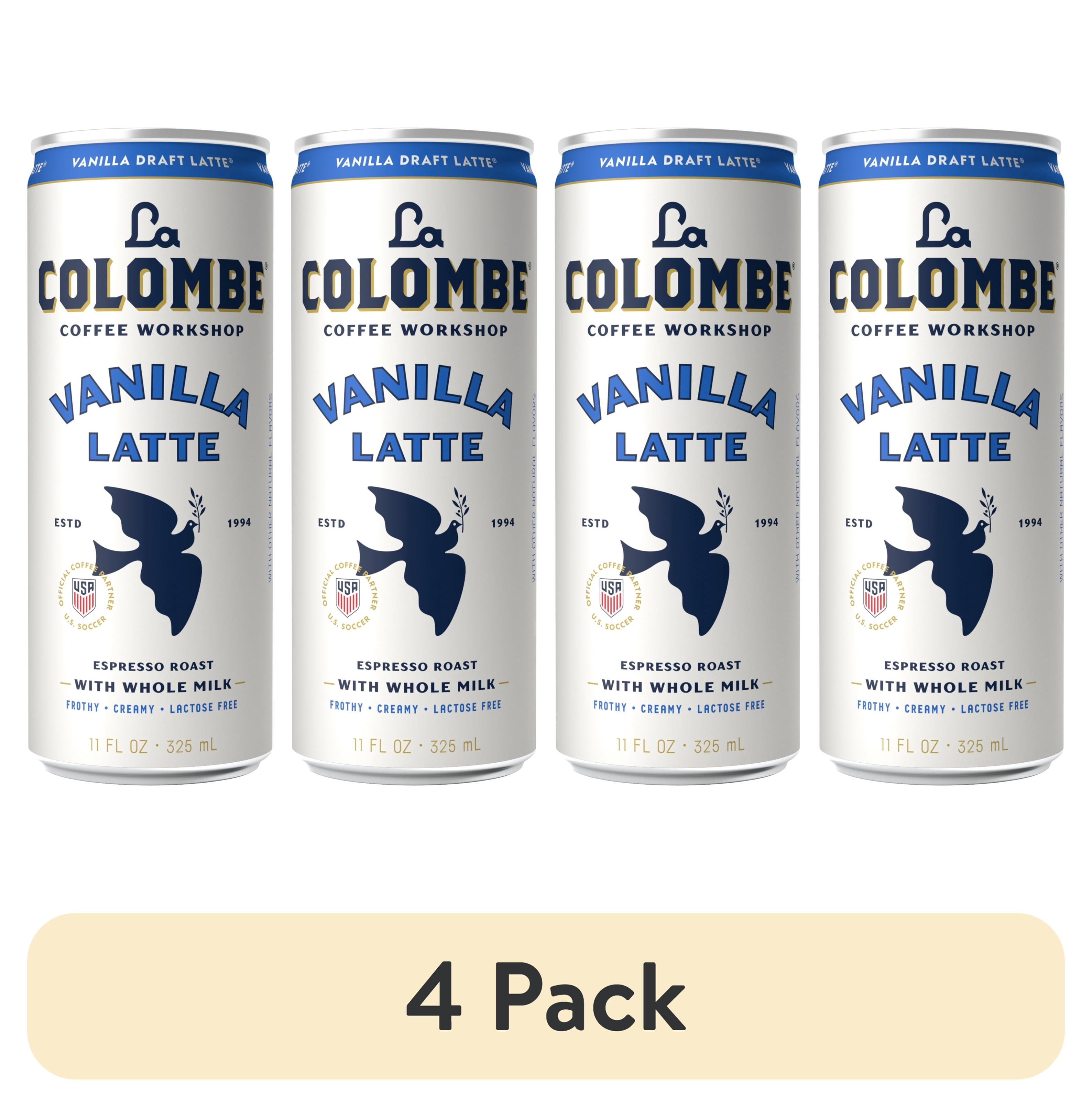 (4 pack) La Colombe Vanilla Draft Latte Cold Brew Ready-to-Drink Coffee, 11 fl oz, Can