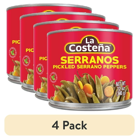 (4 pack) La Costeña Serrano Peppers & Sliced Pickled Carrots, 12 oz