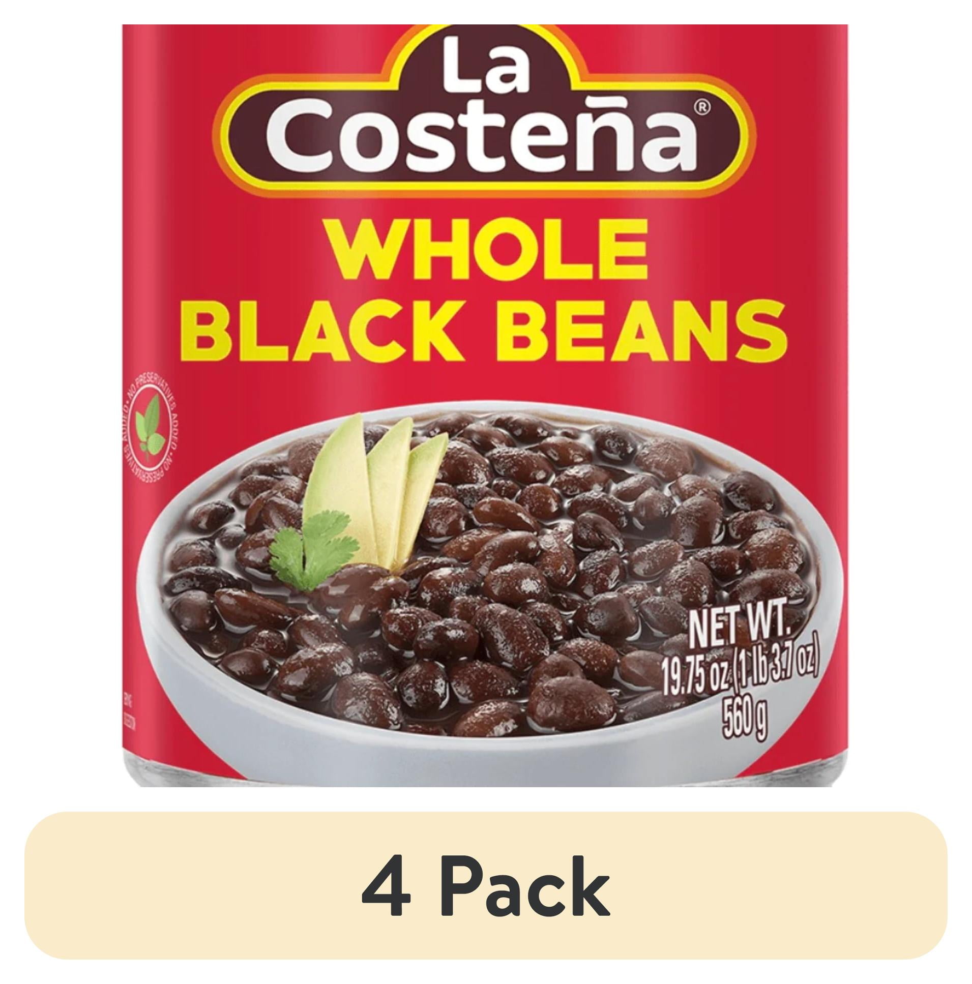(4 pack) La Costeña Canned Black Beans, 19.75 oz