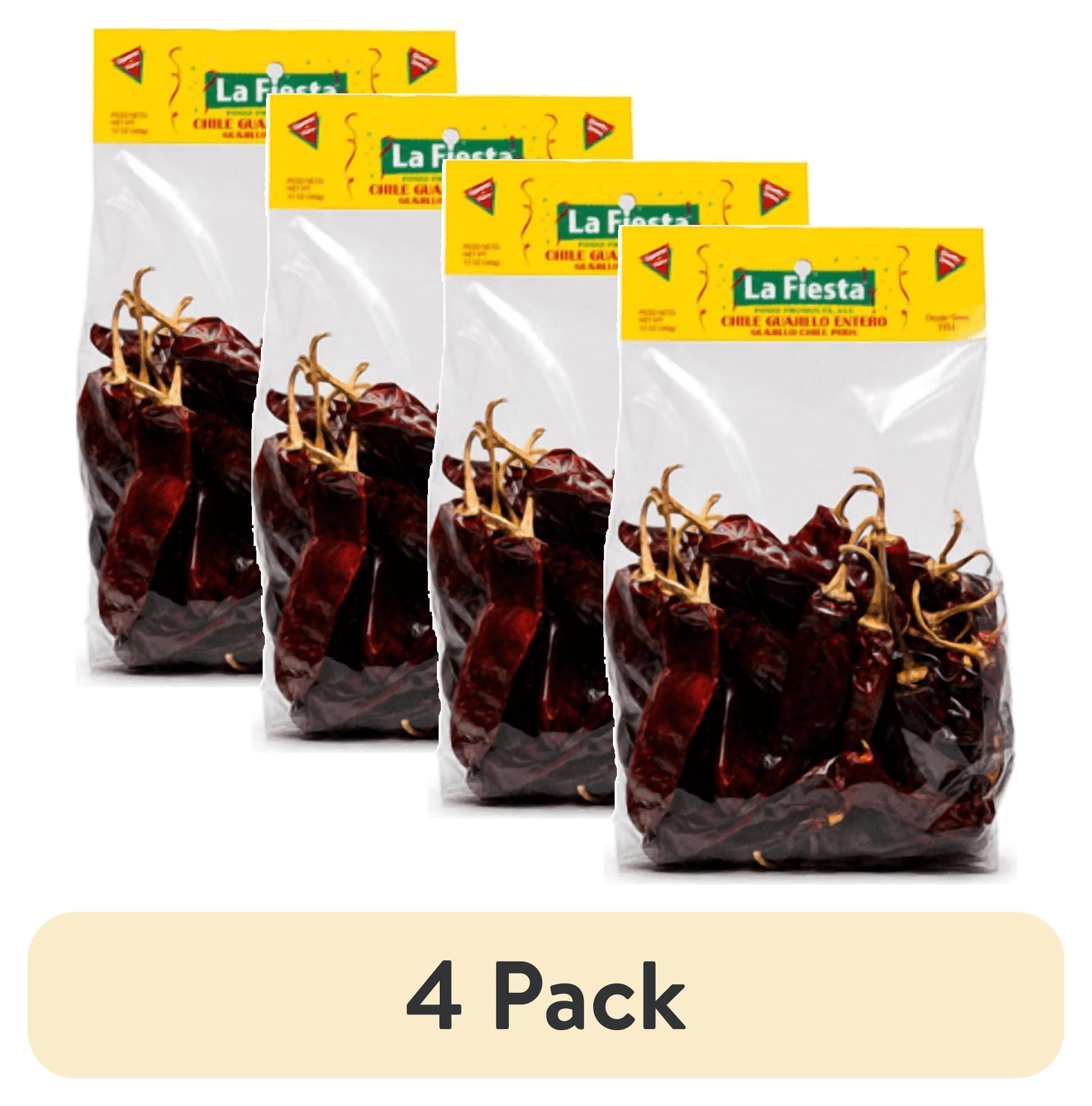 (4 pack) La Fiesta Guajillo Chile Pods, 2.25 oz