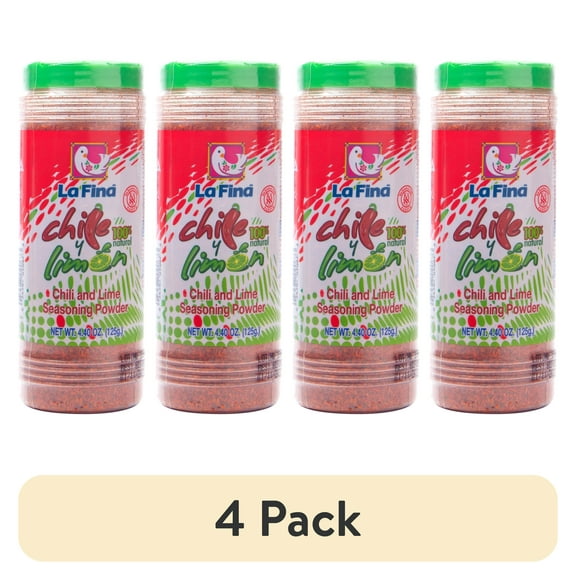(4 pack) La Fina Chile y Limon Seasoning, 4.4 oz