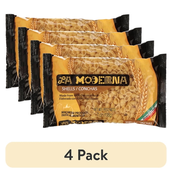 (4 pack) La Moderna Shells Macaroni Pasta, 7.05 oz