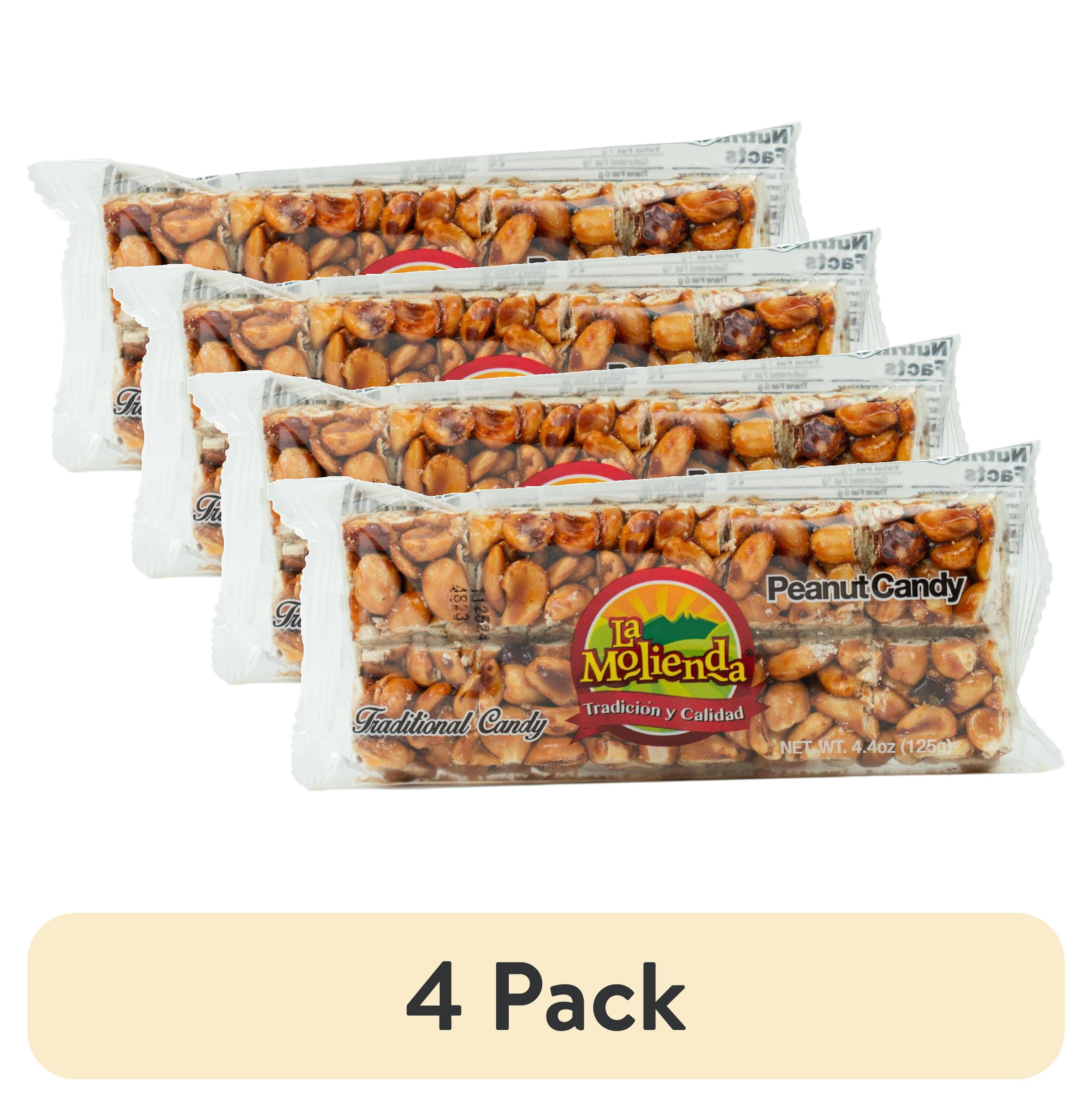 (4 pack) La Molienda Peanut Bar, Mexican Traditional Nut Treat, Energy Boosting, 4.4 oz