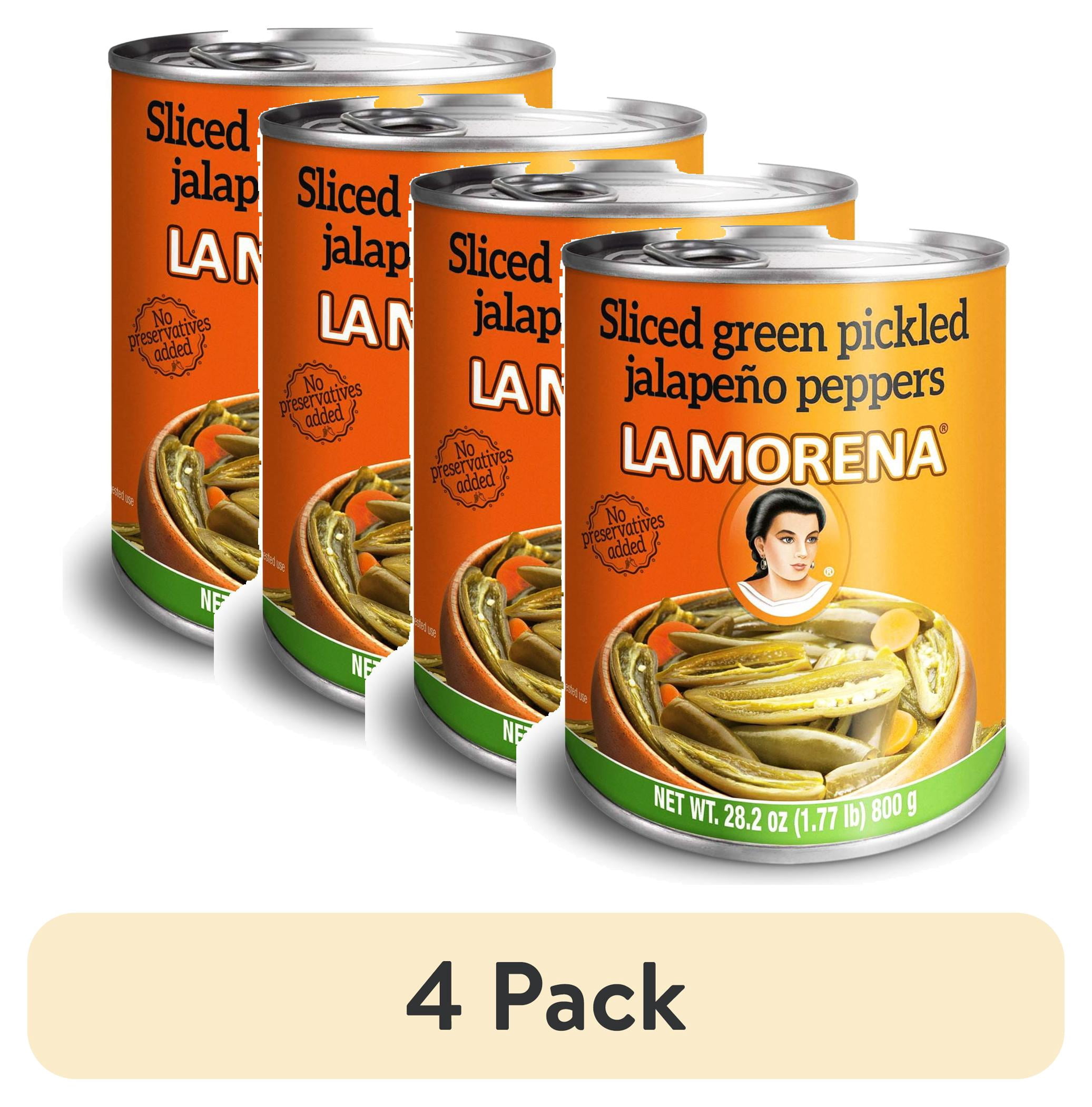 (4 pack) La Morena Sliced Green Pickled Jalapeño Peppers, 28.2 Oz