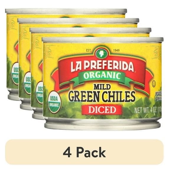 (4 pack) La Preferida Diced Tomatoes Green Chilies, 4 Fl Oz