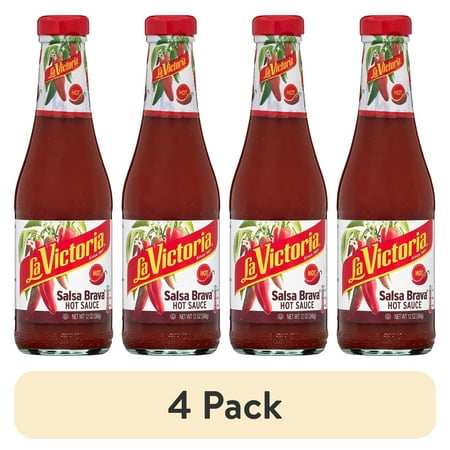(4 pack) La Victoria Salsa Brava Hot Sauce, 12 Ounce