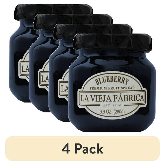 (4 pack) La Vieja Fabrica Fruit Spread Blueberry 9.9 oz Jar