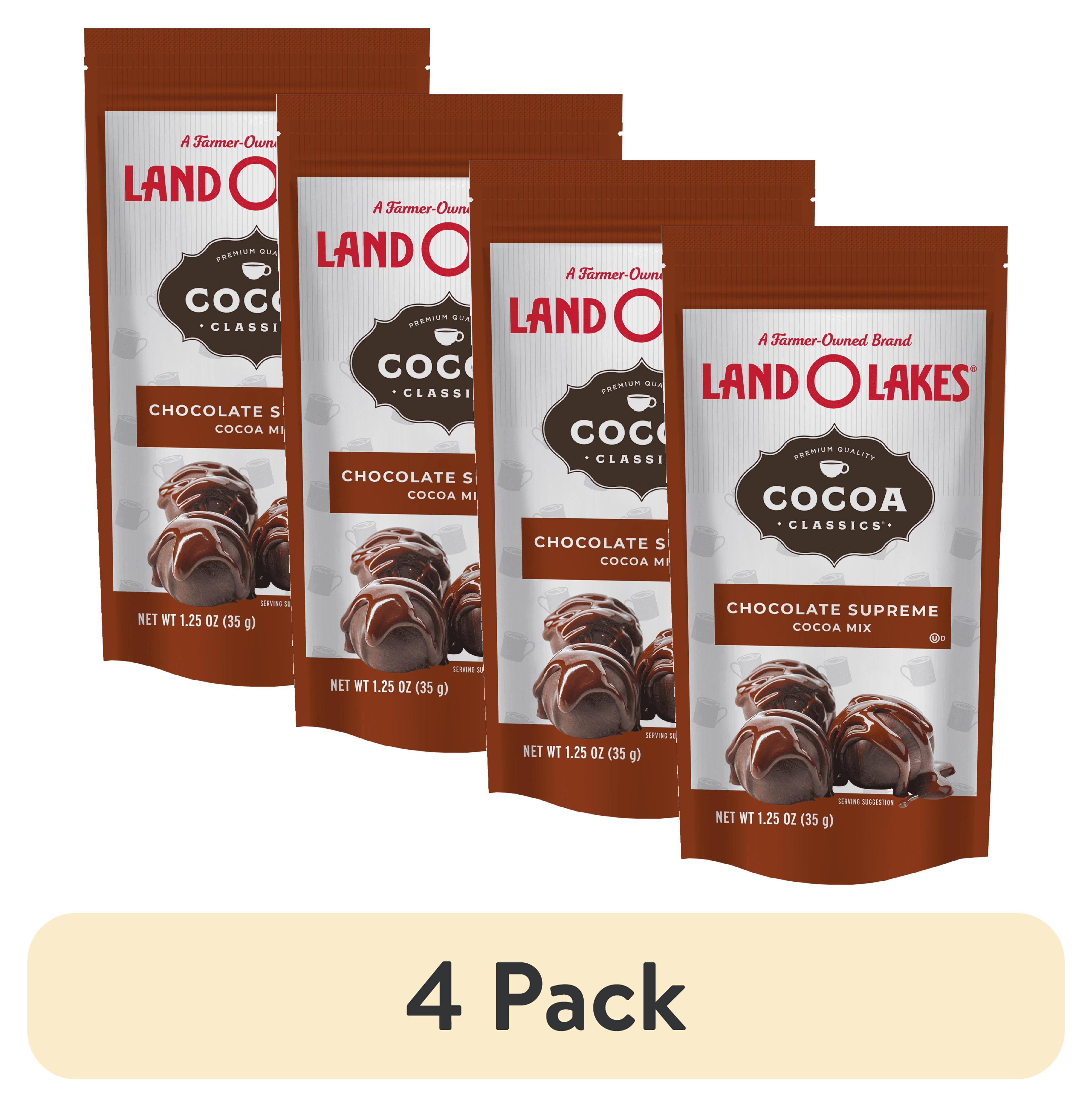 (4 pack) Land O Lakes Chocolate Supreme Hot Cocoa Mix, 1.25 oz. 1 Packet (35g) Serving Size