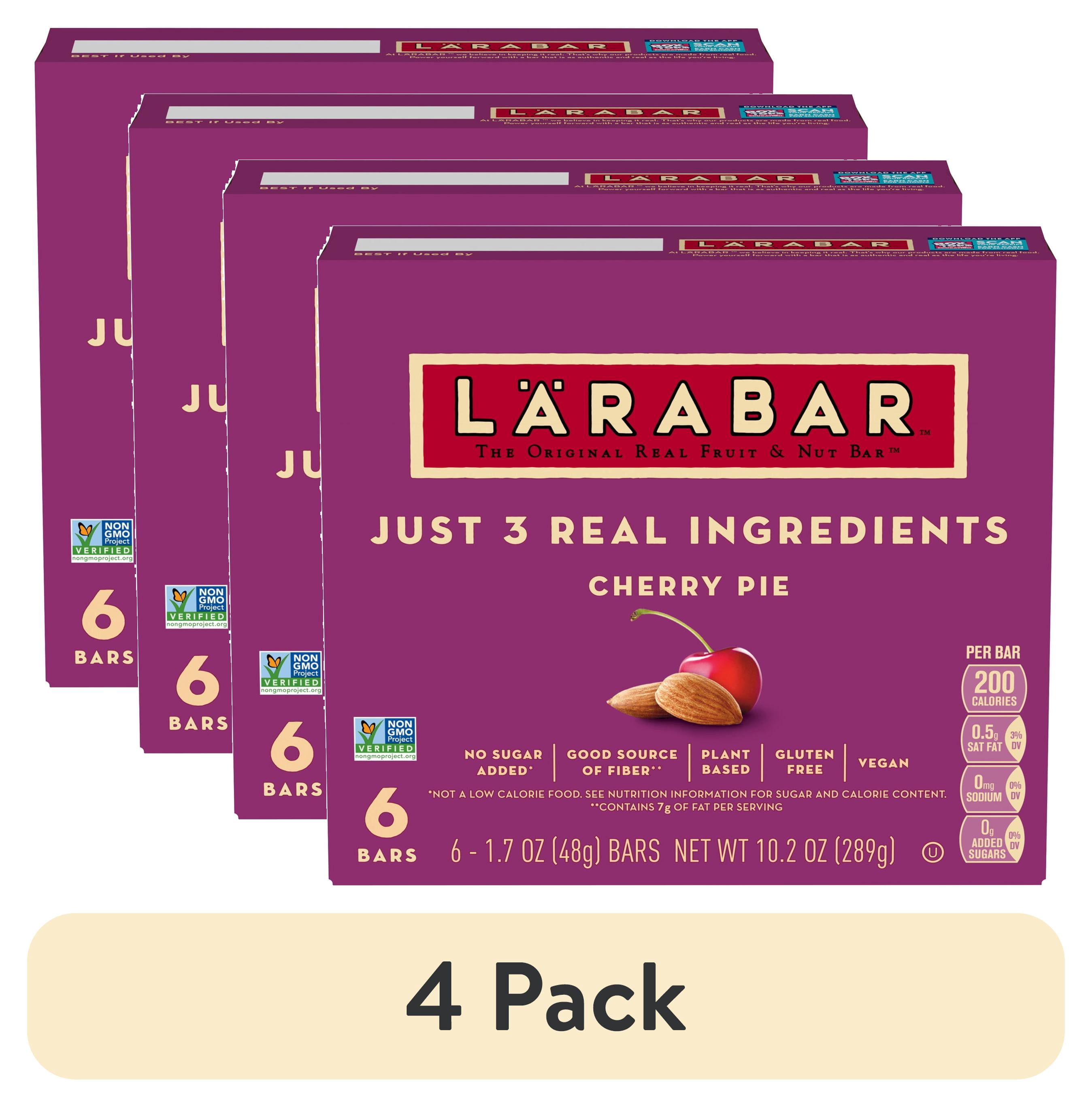 (4 pack) Larabar Cherry Pie Fruit and Nut Bars, Gluten Free and Vegan, 10.2 oz, 6 Count