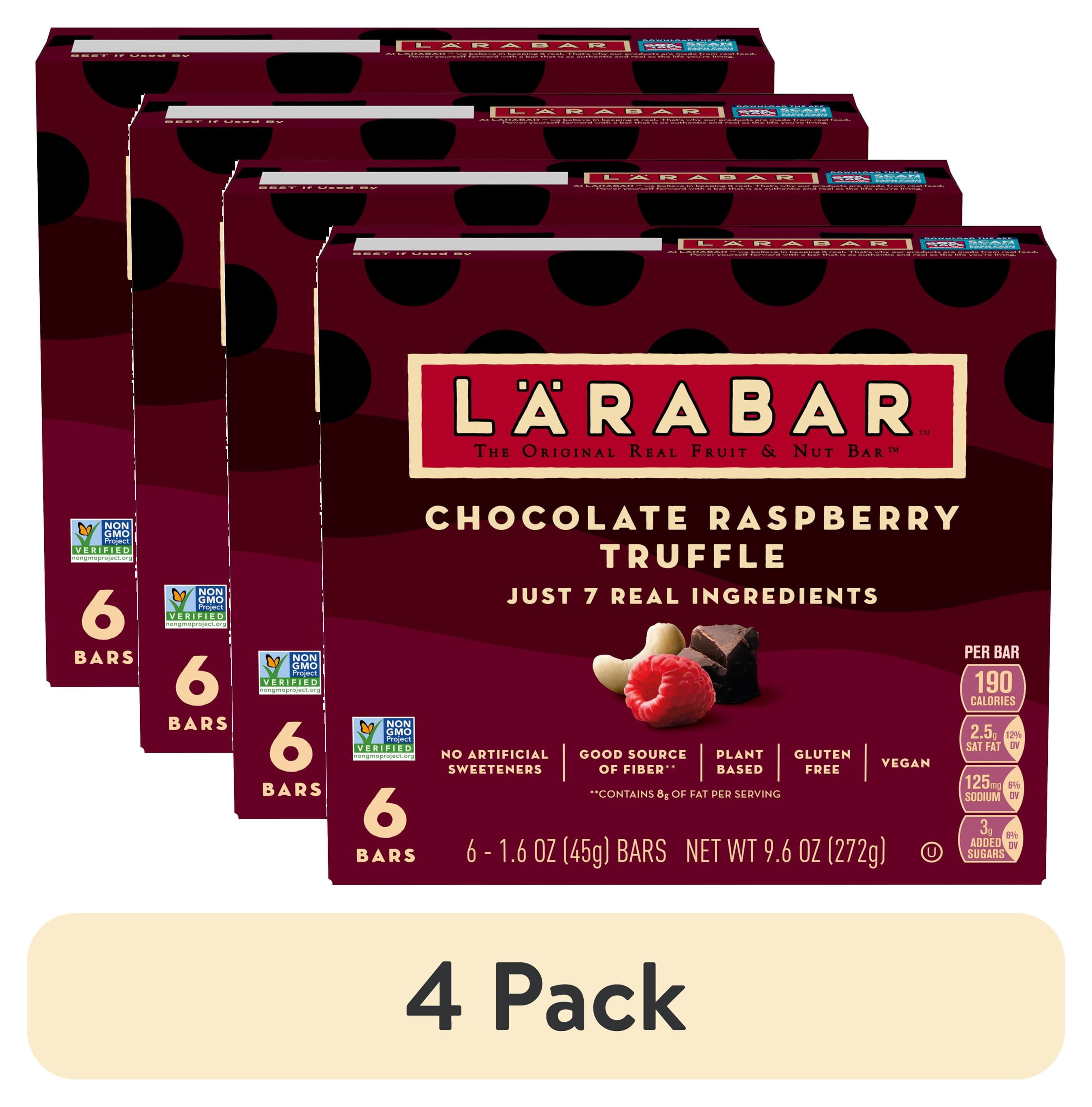 (4 pack) Larabar Chocolate Raspberry Truffle, Gluten Free Vegan Fruit and Nut Bars, 9.6 oz, 6 Ct