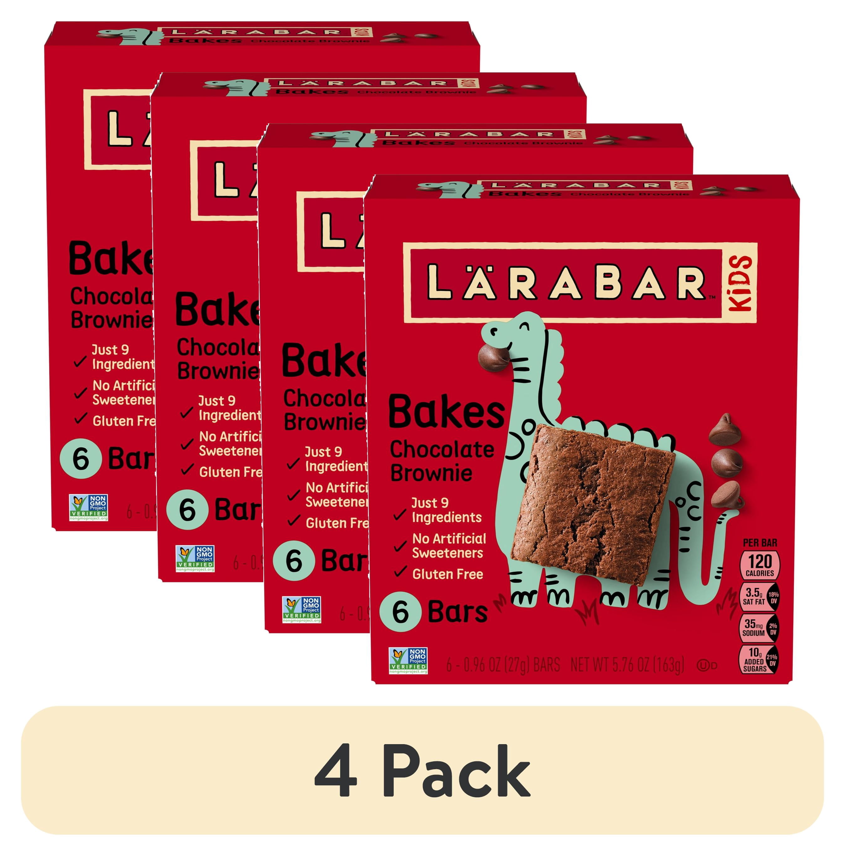 (4 pack) Larabar Kids, Bakes Chocolate Brownie Bars, Gluten Free, 6 Ct, 5.76 oz