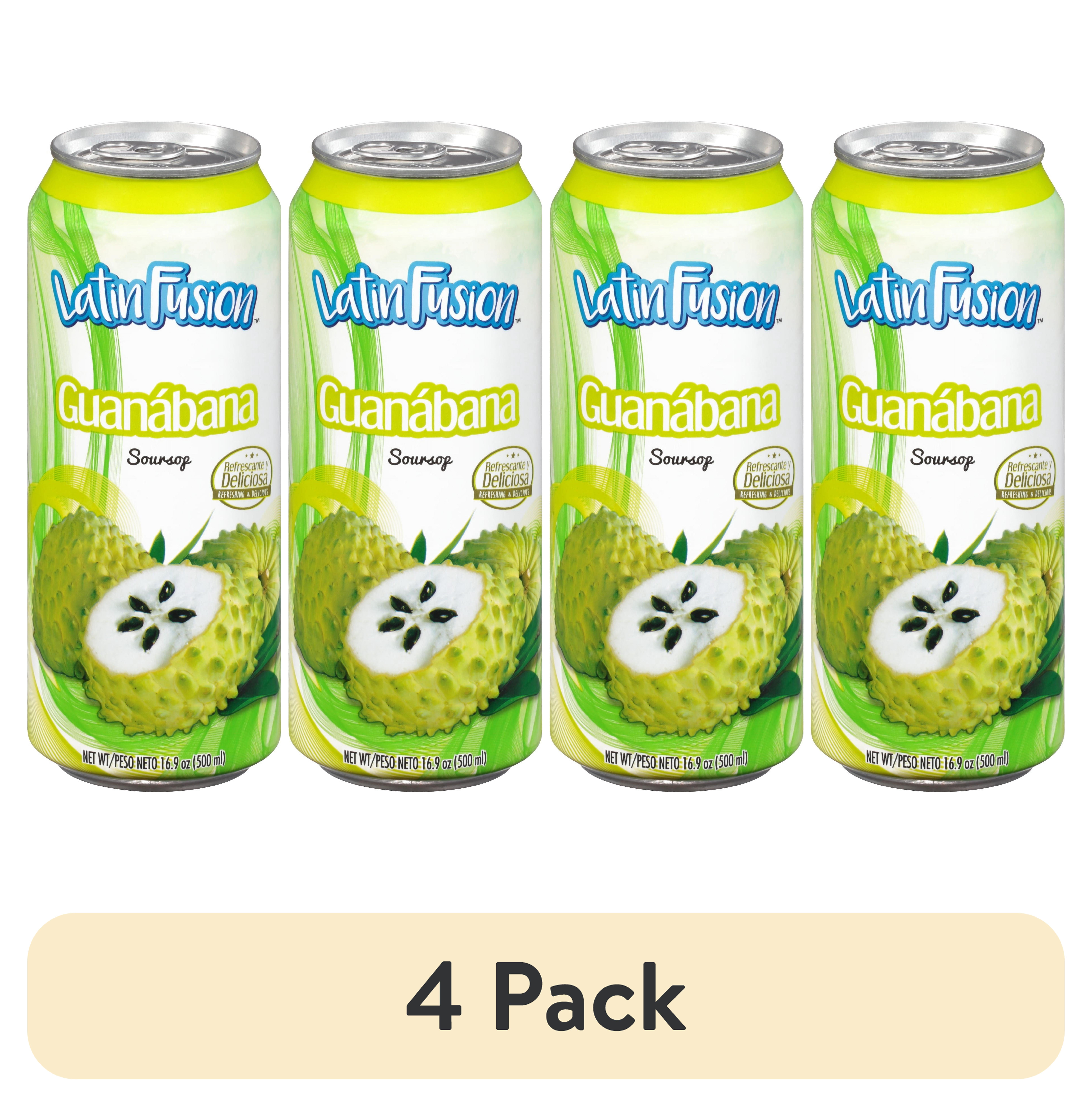 (4 pack) Latin Fusion Soursop Juice, Agua de Guanabana, 16.9 fl.oz.