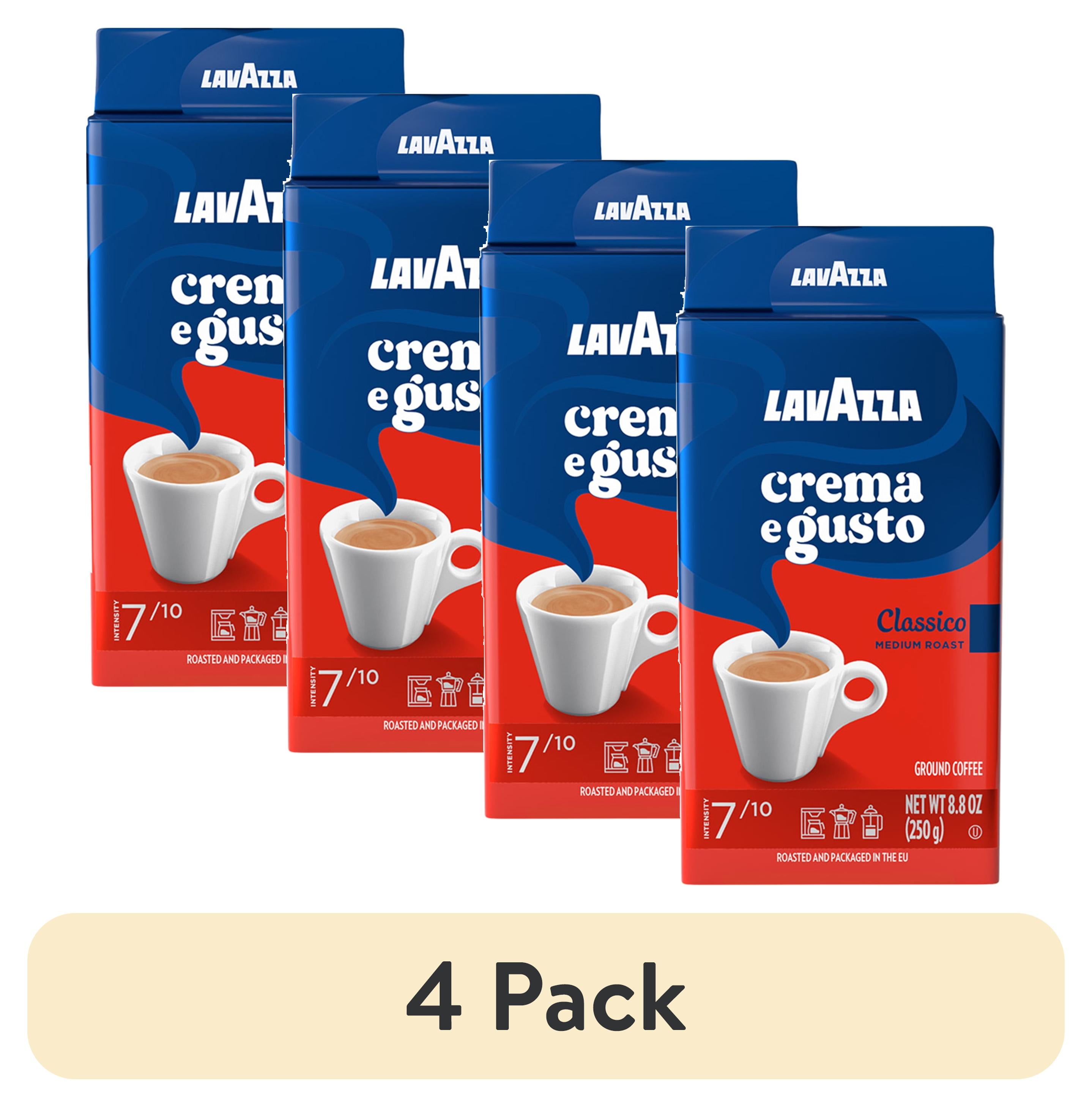 4 pack) Lavazza Crema e Gusto Ground Coffee, Medium Roast, Arabica