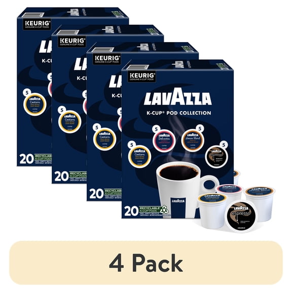 (4 pack) Lavazza, Variety Pack Light & Medium Roast K-Cup Coffee Pods, 20 Count
