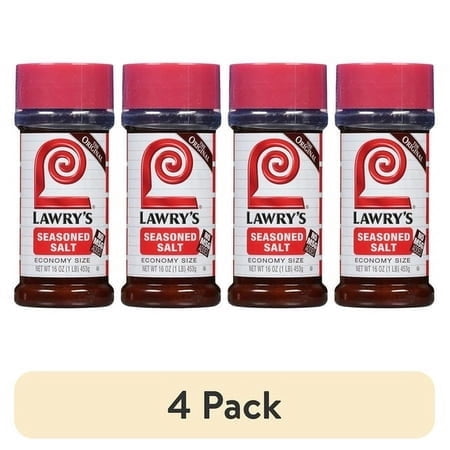 (4 pack) Lawry's Kosher Economy Size Seasoned Salt, 16.0 oz Bottle